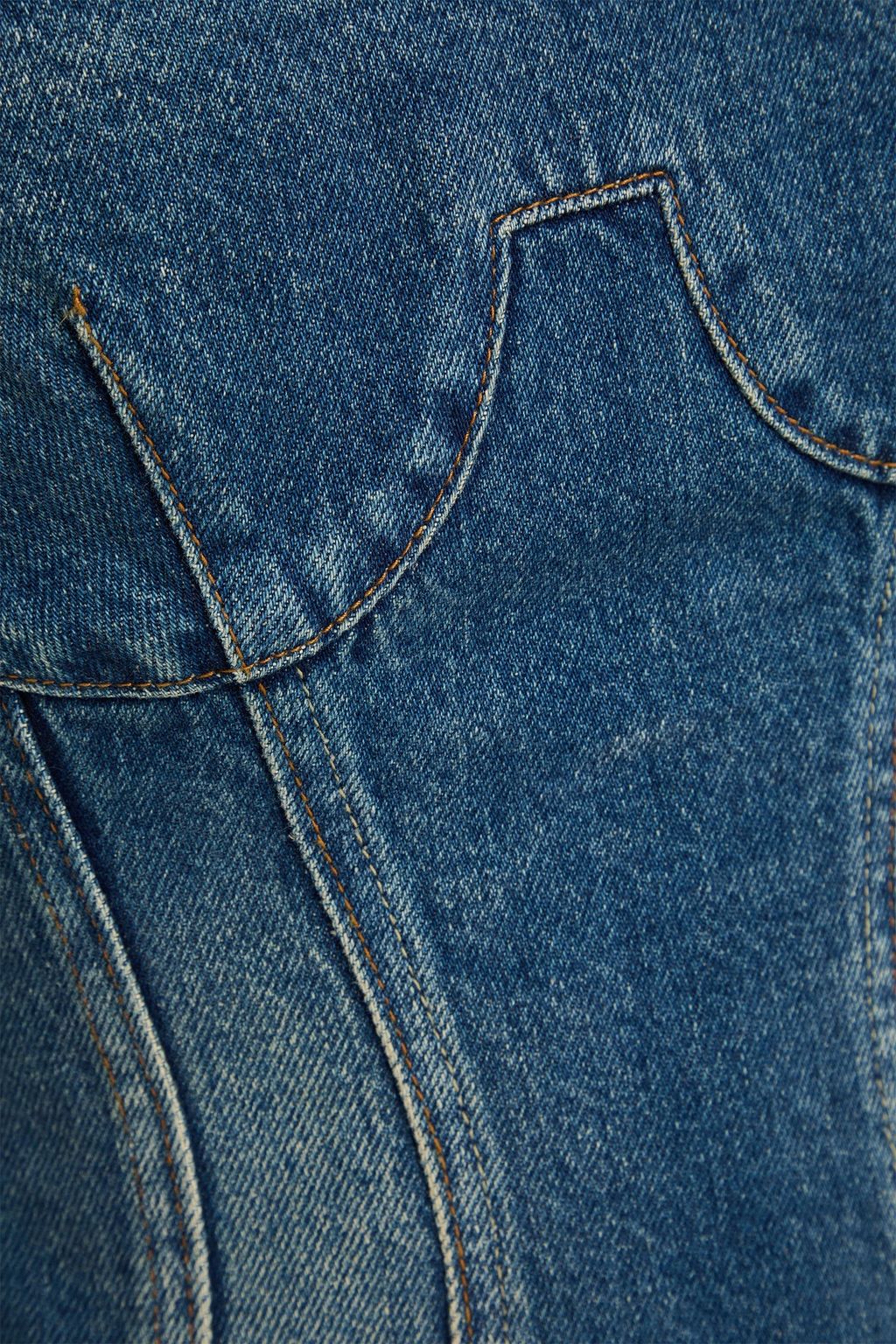 MAGDA BUTRYM Strapless faded denim top