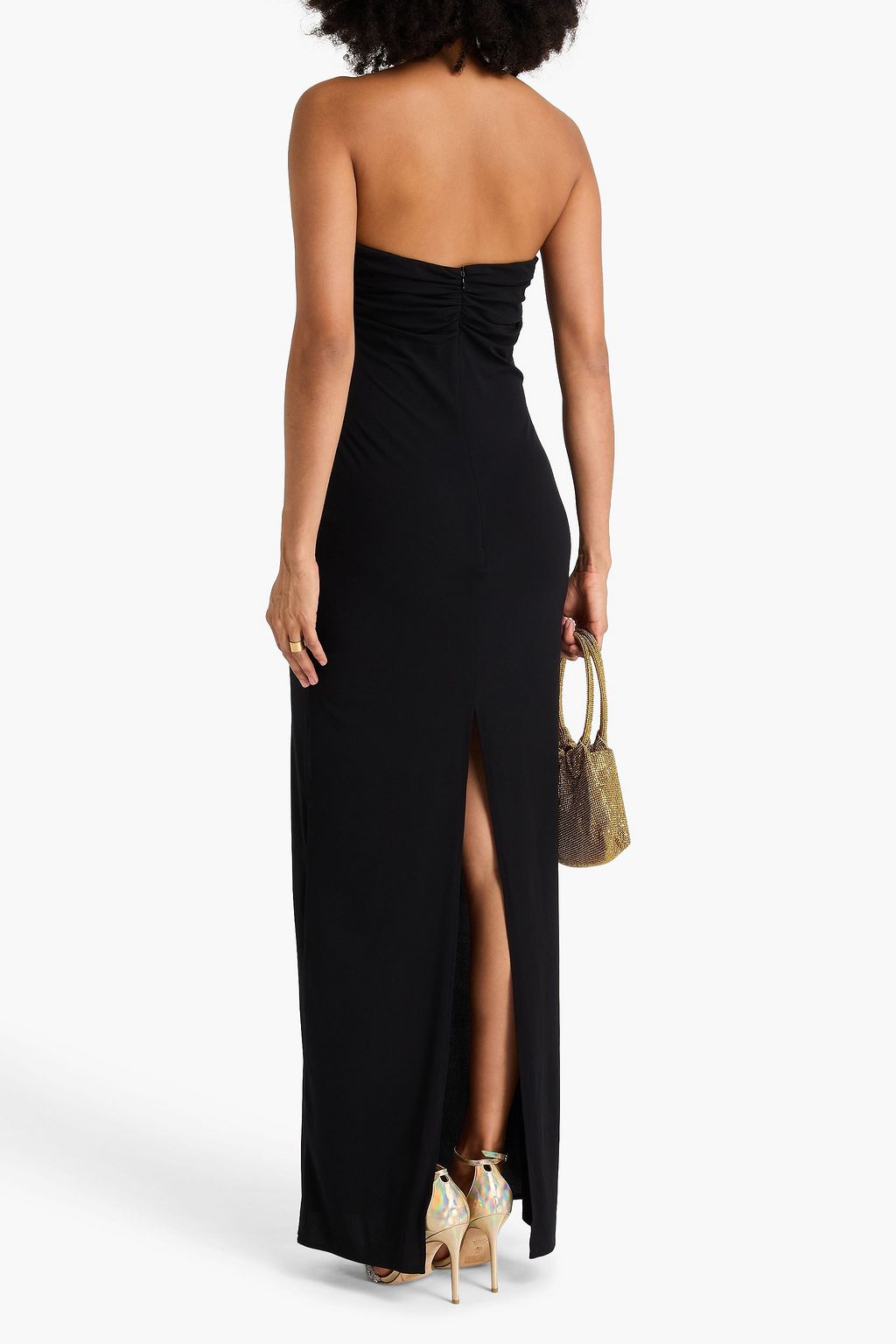 MAGDA BUTRYM Strapless floral-appliquéd stretch-jersey maxi dress