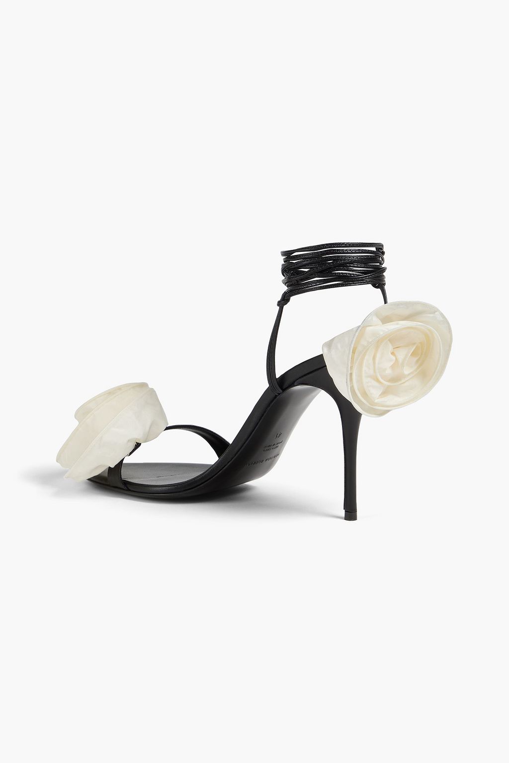 MAGDA BUTRYM Floral-appliquéd leather sandals