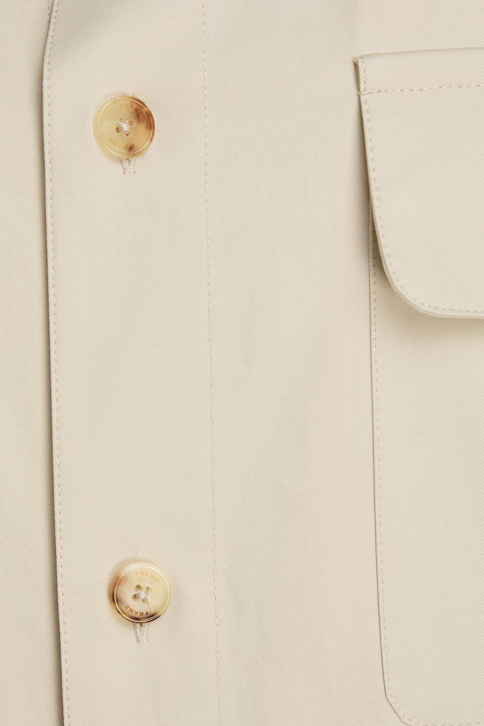 Frame Patch-pocket Shirt Jacket In Neutral
