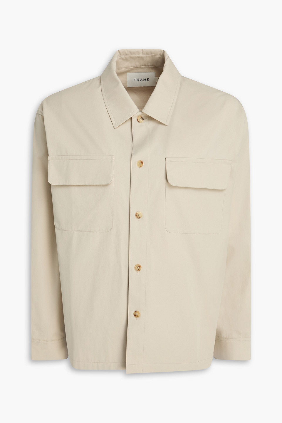 Frame Patch-pocket Shirt Jacket In Neutral