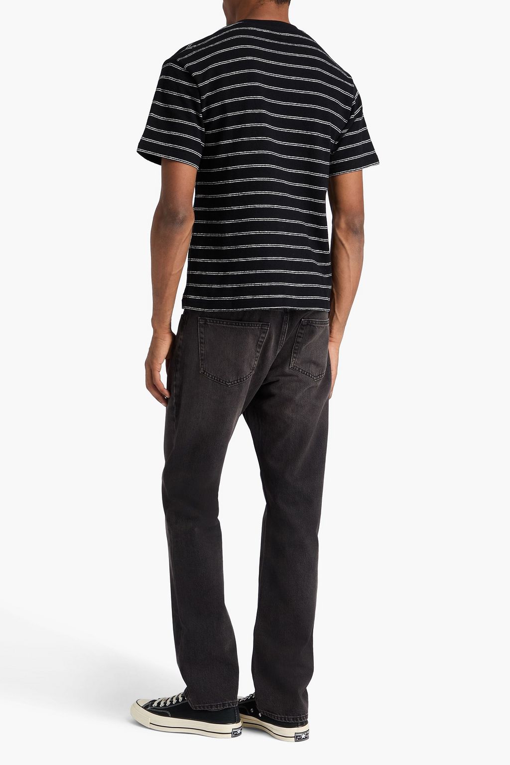 FRAME Striped cotton-jersey T-shirt
