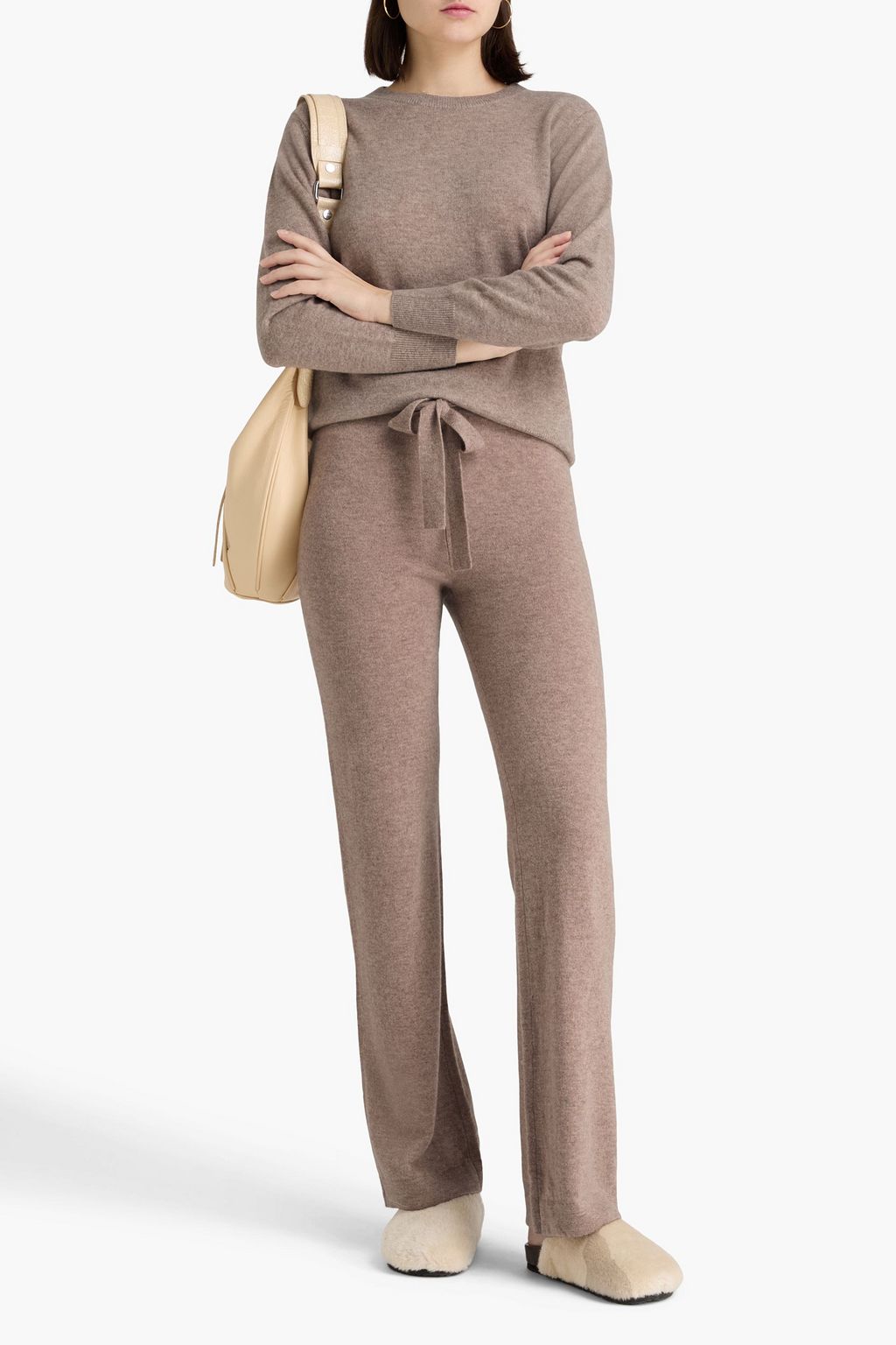 WE NORWEGIANS بنطال "بيلفجيل" بأرجل مستقيمة من الكشمير بتصميم