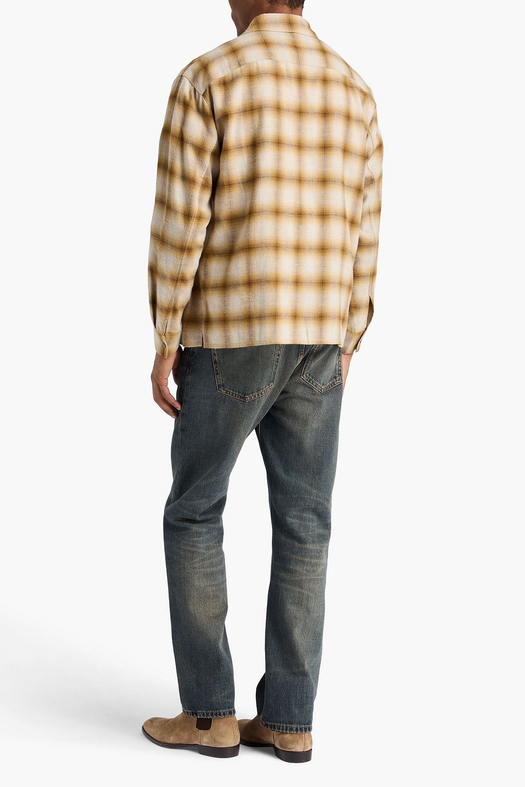FRAME Checked cotton anhd wool-blend flannel shirt