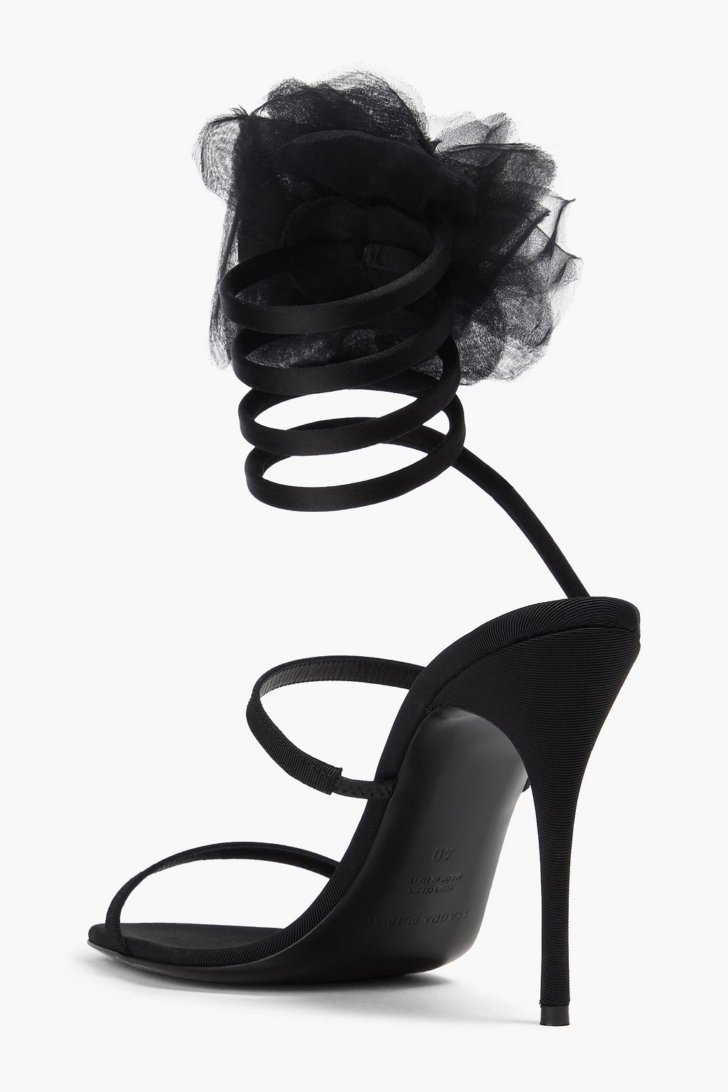 MAGDA BUTRYM Floral-appliquéd grosgrain sandals