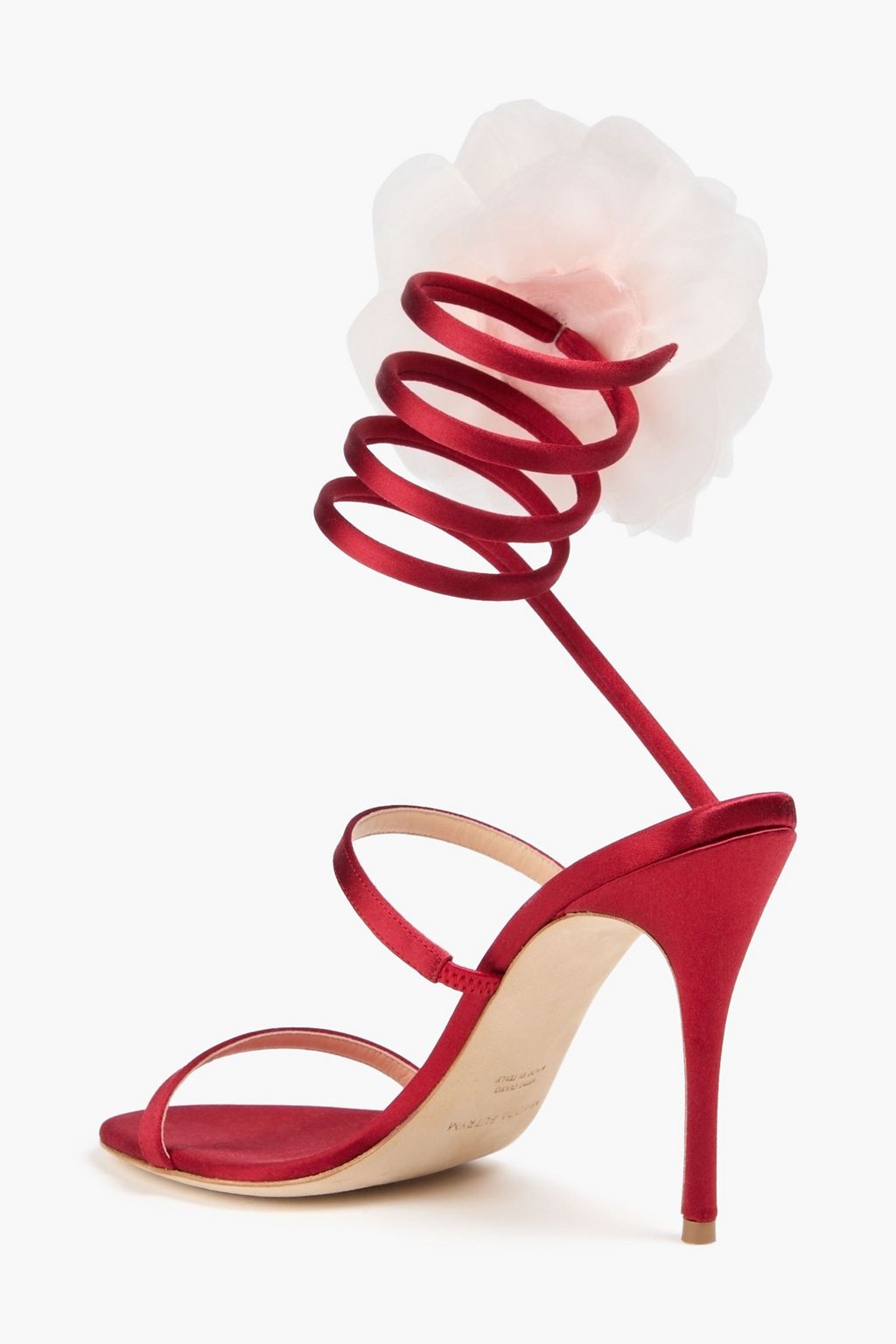 MAGDA BUTRYM Floral-appliquéd satin sandals