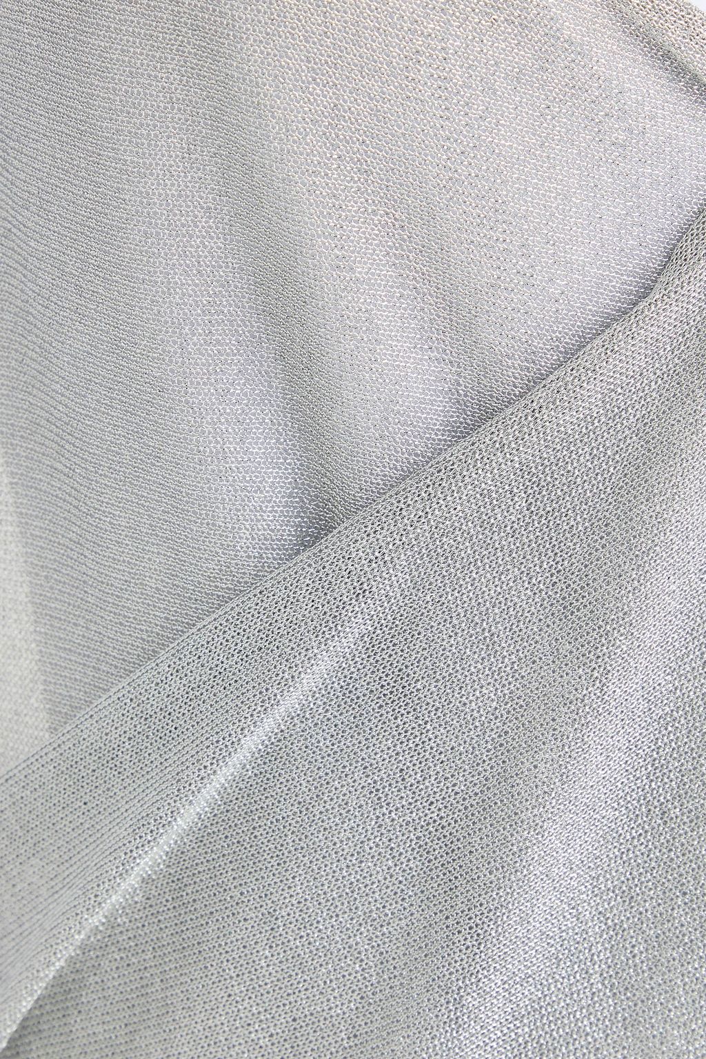 MAGDA BUTRYM فستان طويل بتصميم منسدل من الجيرسيه بلون ميتاليك