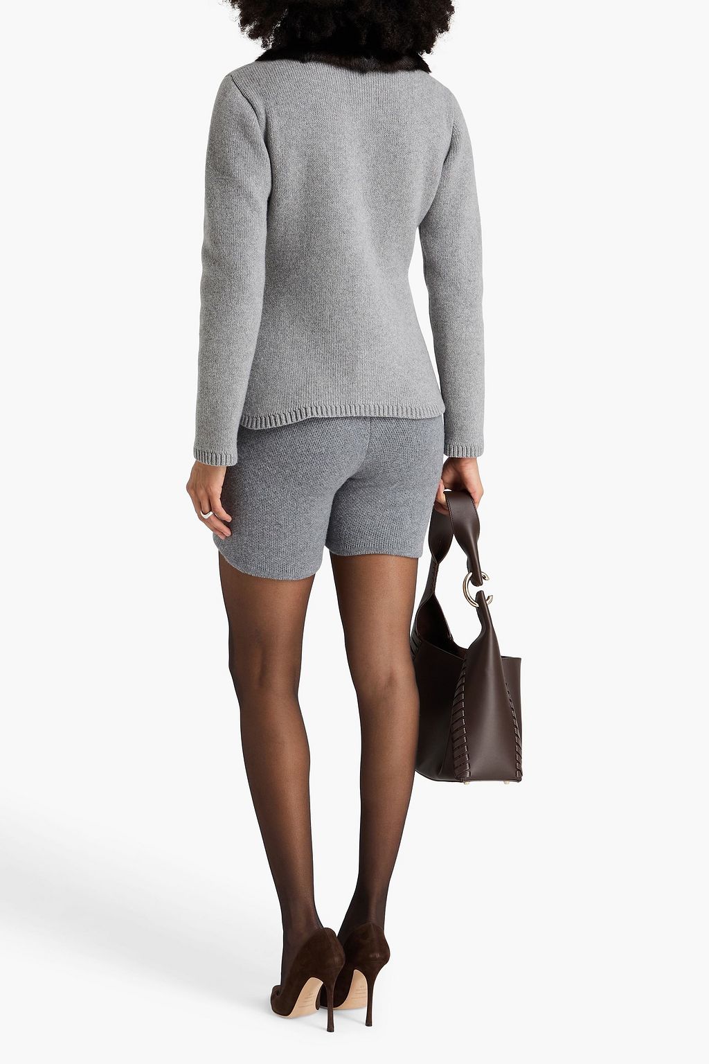 MAGDA BUTRYM Plush-trimmed cashmere cardigan