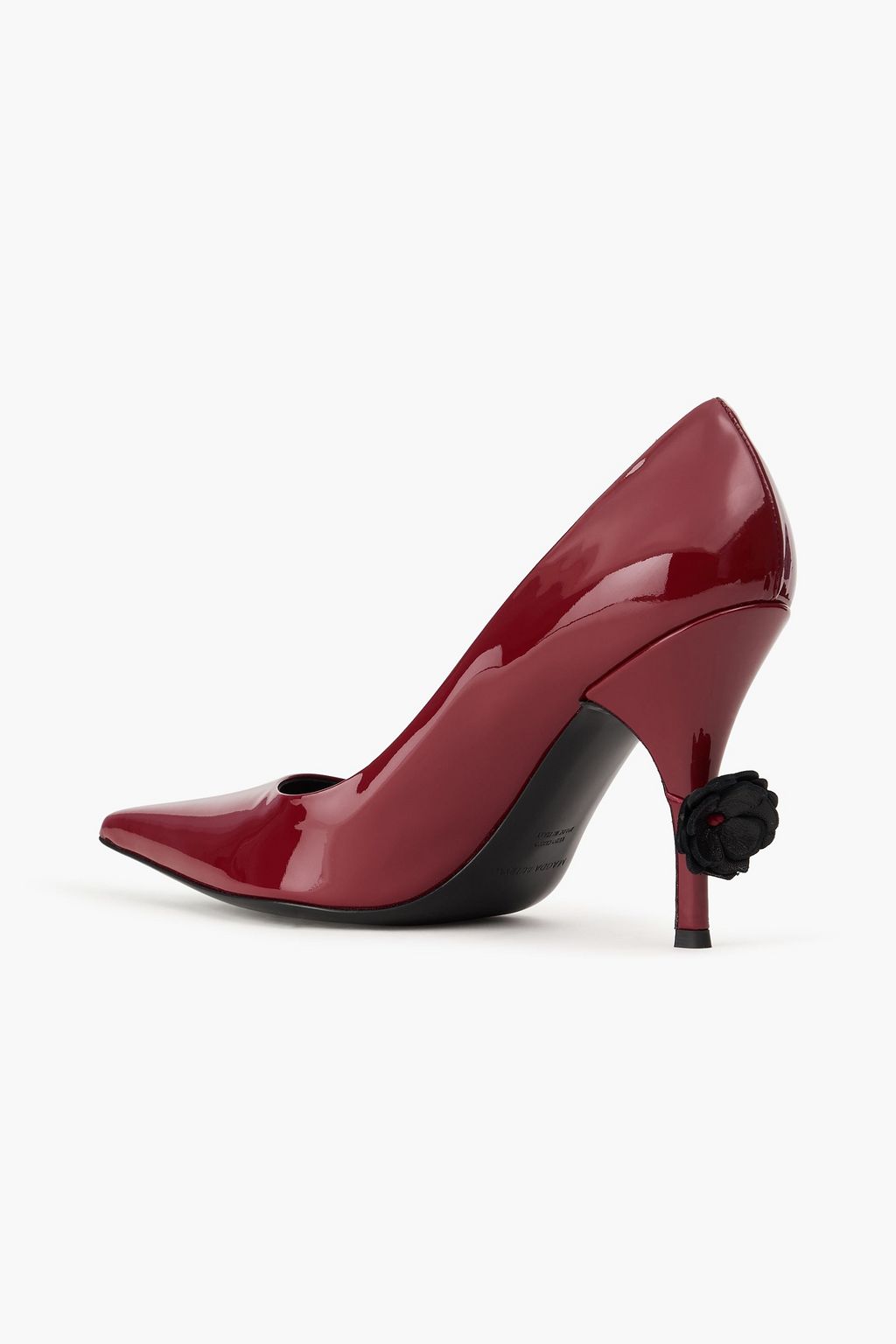 MAGDA BUTRYM Floral-appliquéd patent-leather pumps