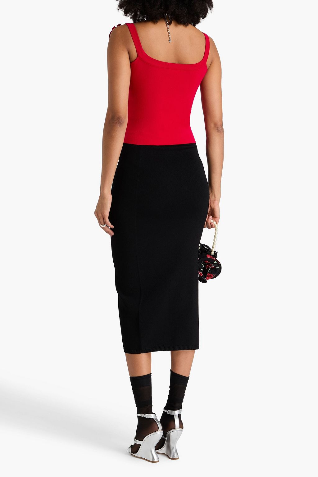MAGDA BUTRYM Floral-appliquéd knitted top