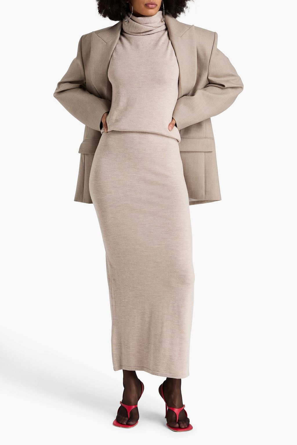 MAGDA BUTRYM Wool, silk and cashmere-blend maxi skirt