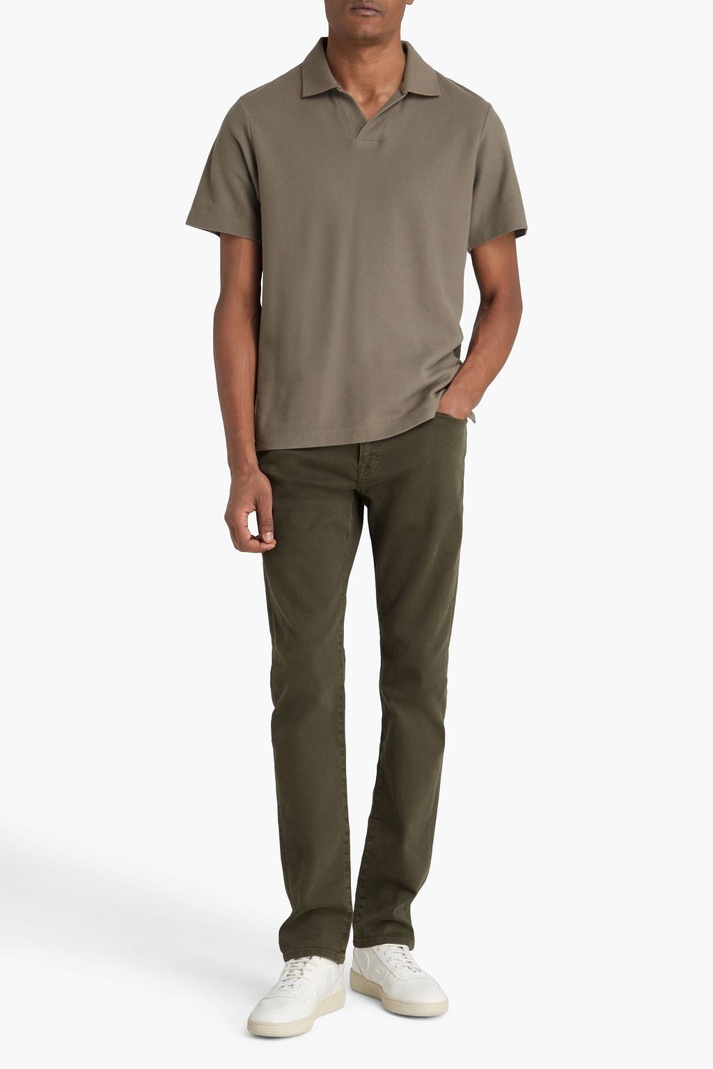 FRAME Cotton-piqué polo shirt