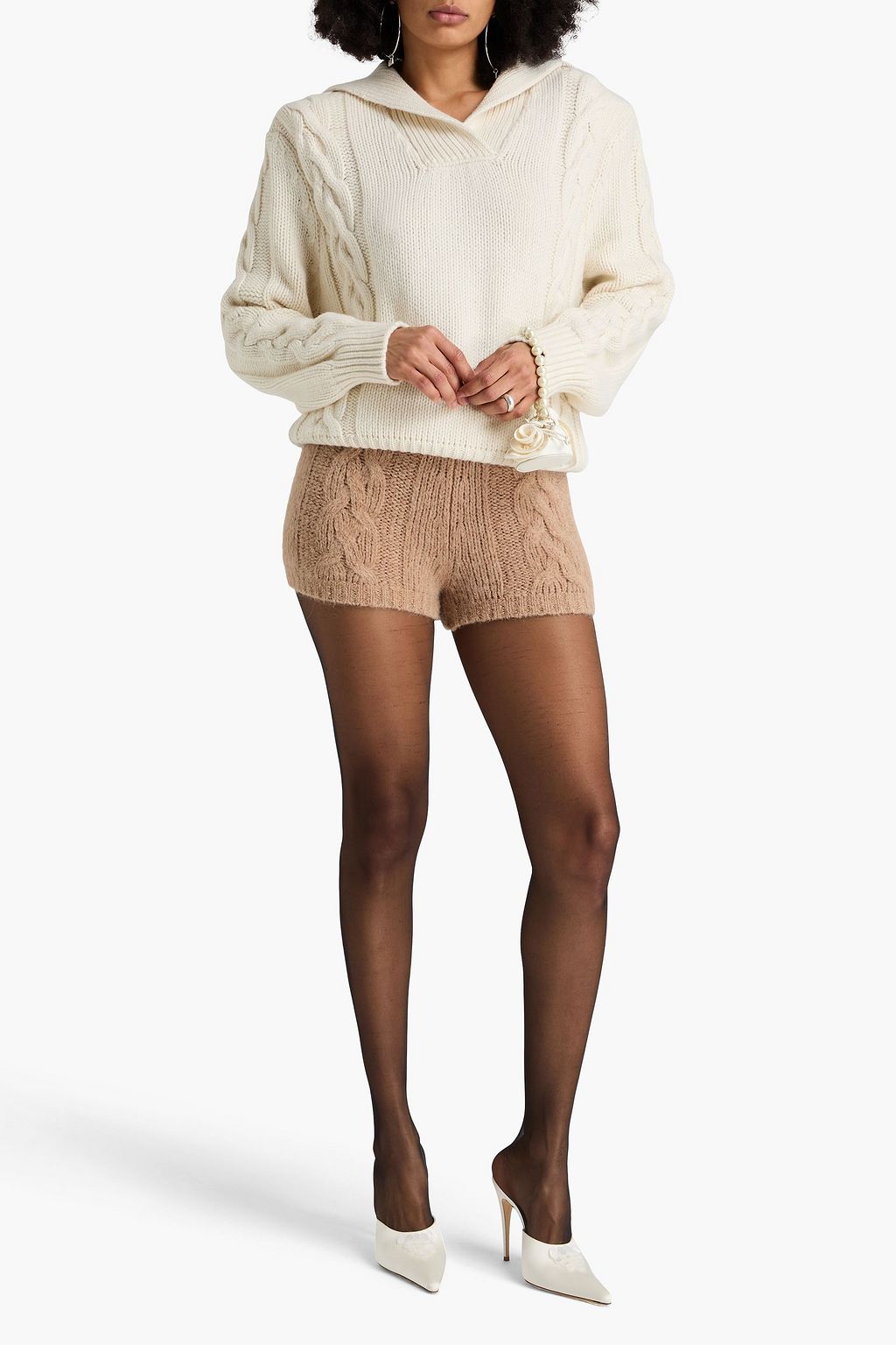 MAGDA BUTRYM Pullover aus Kaschmir mit Zopfstrickmuster