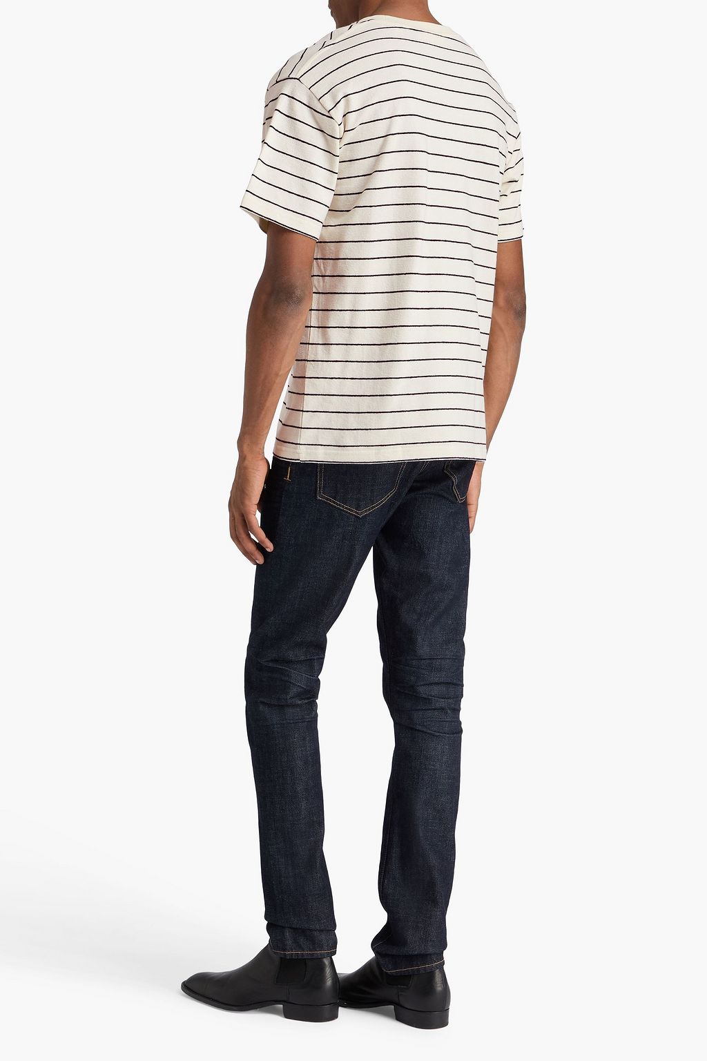 FRAME Striped cotton-jersey T-shirt