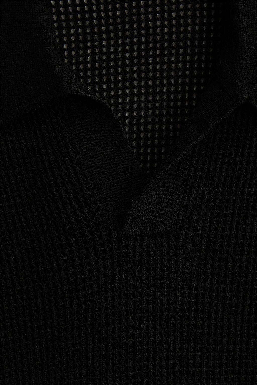 FRAME Waffle-knit polo shirt