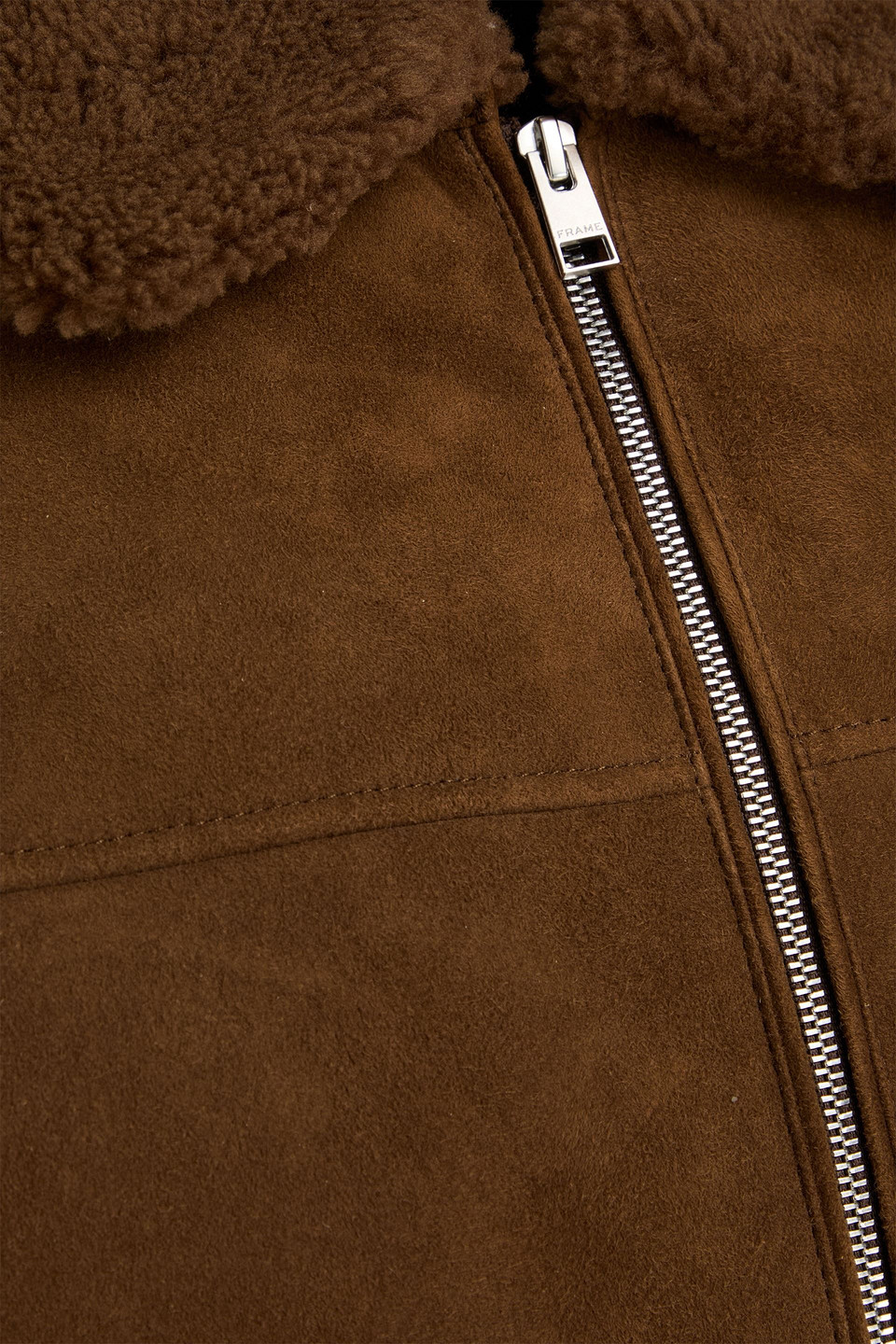 Frame Shearling Bomber Jacket In Brown