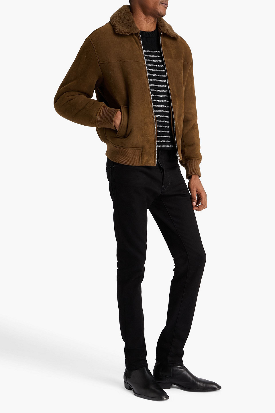  Frame - Bomberjacke Aus Shearling - Braun - S 