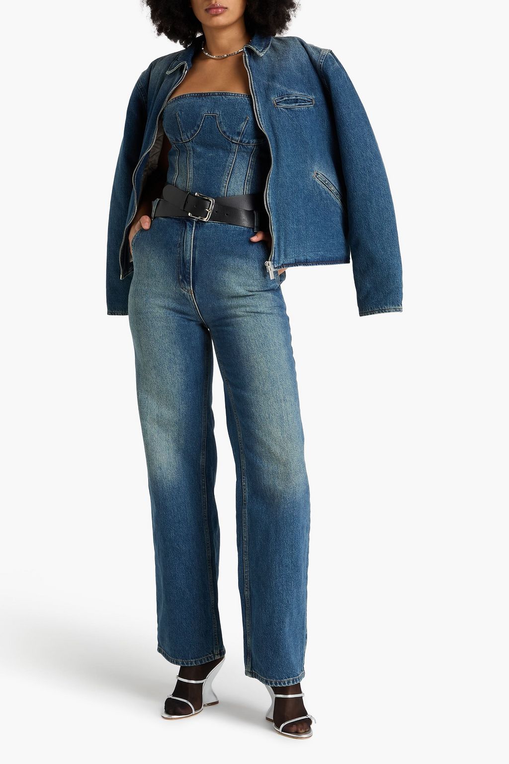 MAGDA BUTRYM Faded high-rise wide-leg jeans