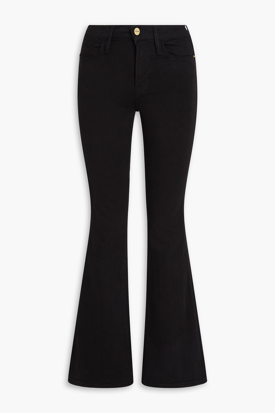 Frame Le High Flare High-rise Flared Jeans In Black