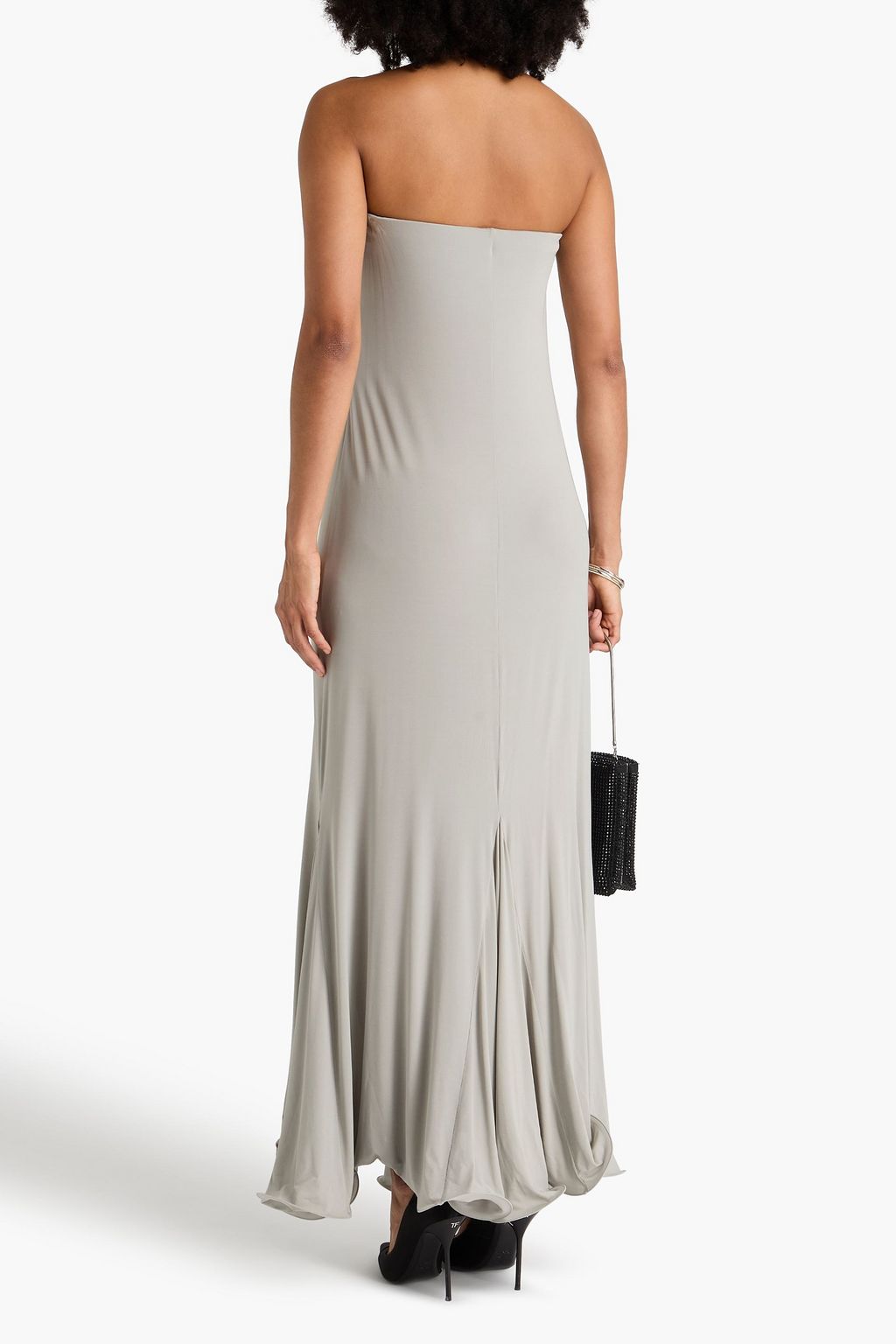 MAGDA BUTRYM فستان طويل بدون حمالات من الجيرسي المطاط بكشاكش