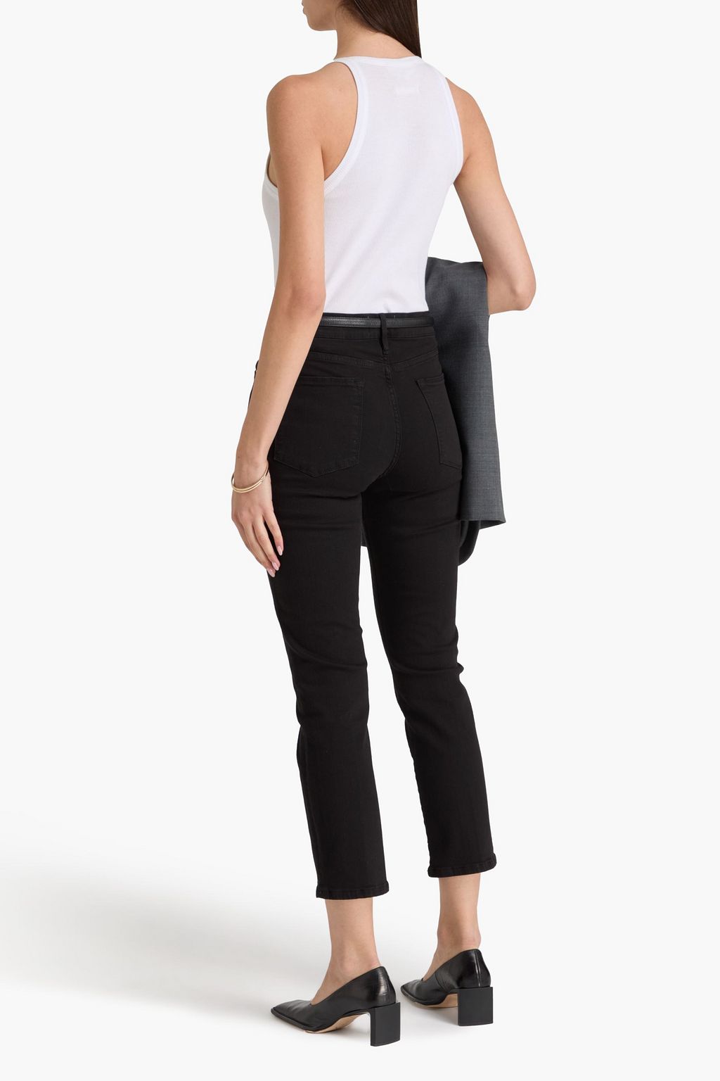FRAME Le High Straight cropped high-rise straight-leg jeans
