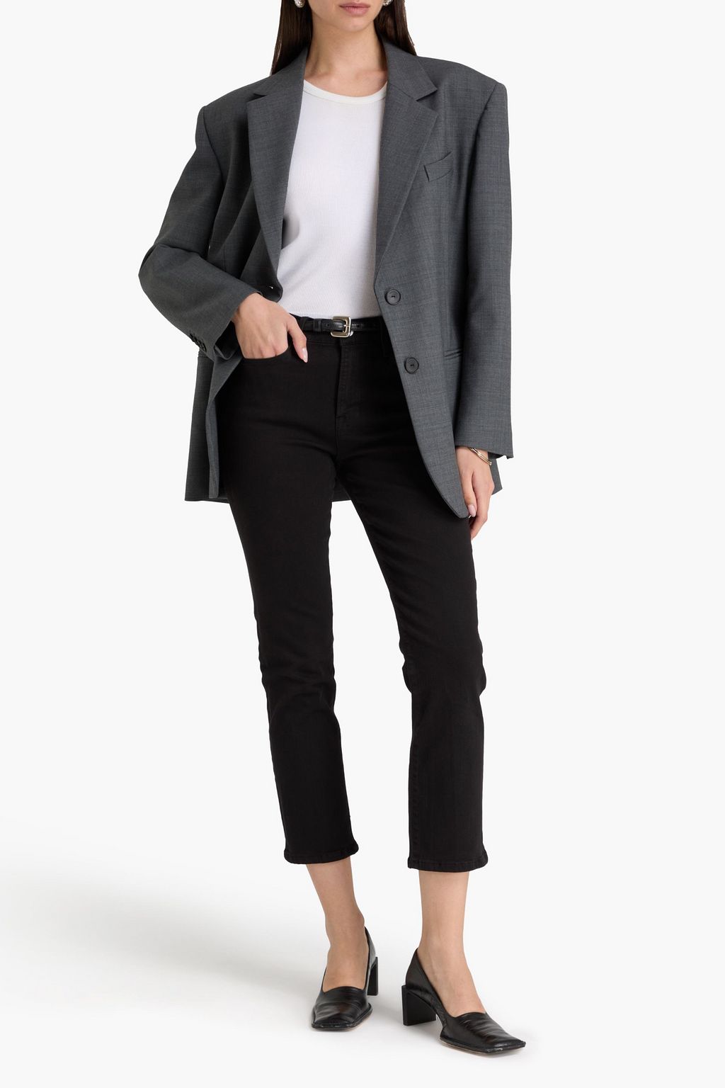 FRAME Le High Straight cropped high-rise straight-leg jeans