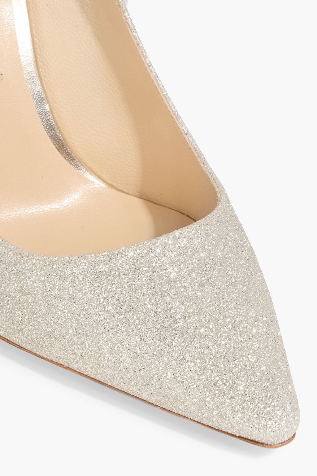 JIMMY CHOO Romy 100 glittered woven pumps