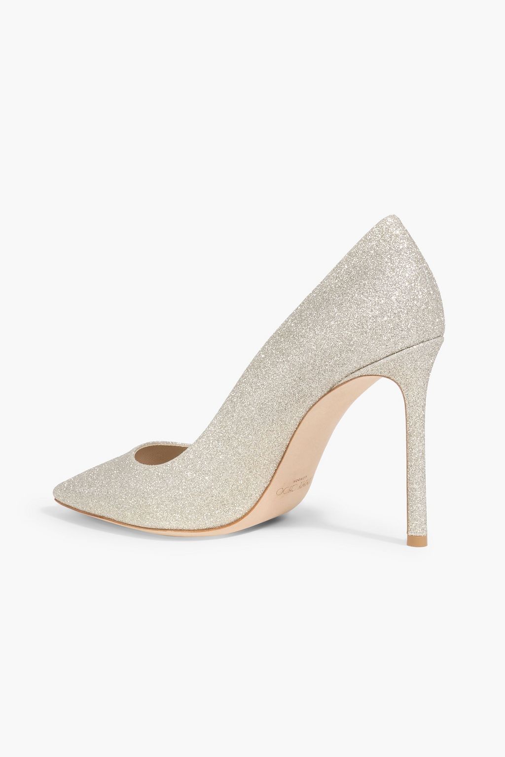 JIMMY CHOO Romy 100 glittered woven pumps