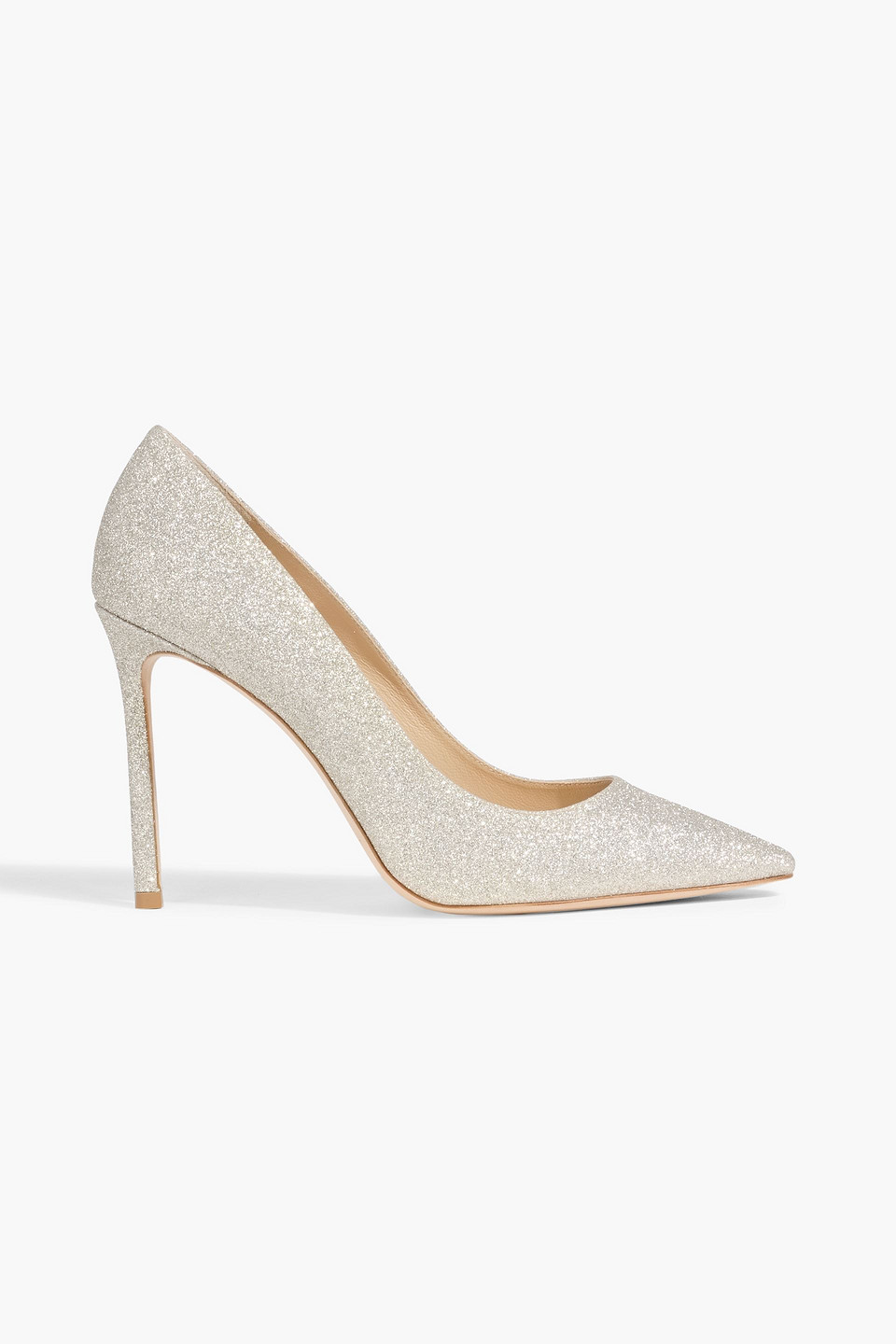 Jimmy Choo Romy 100 Glittered Woven Pumps In Black