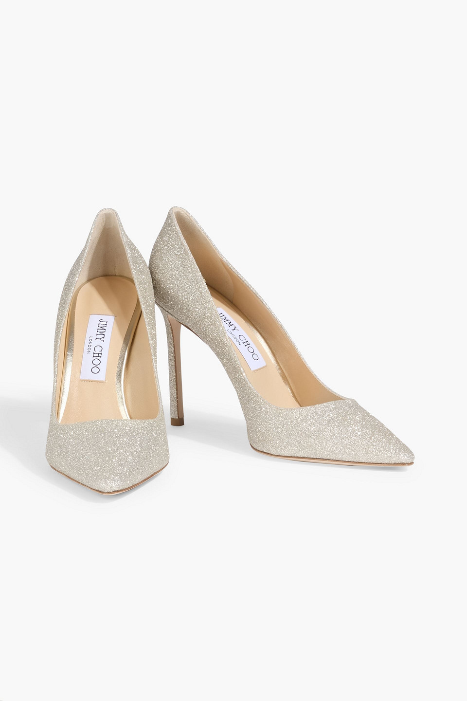 Jimmy Choo Romy 100 Glittered Woven Pumps In Black