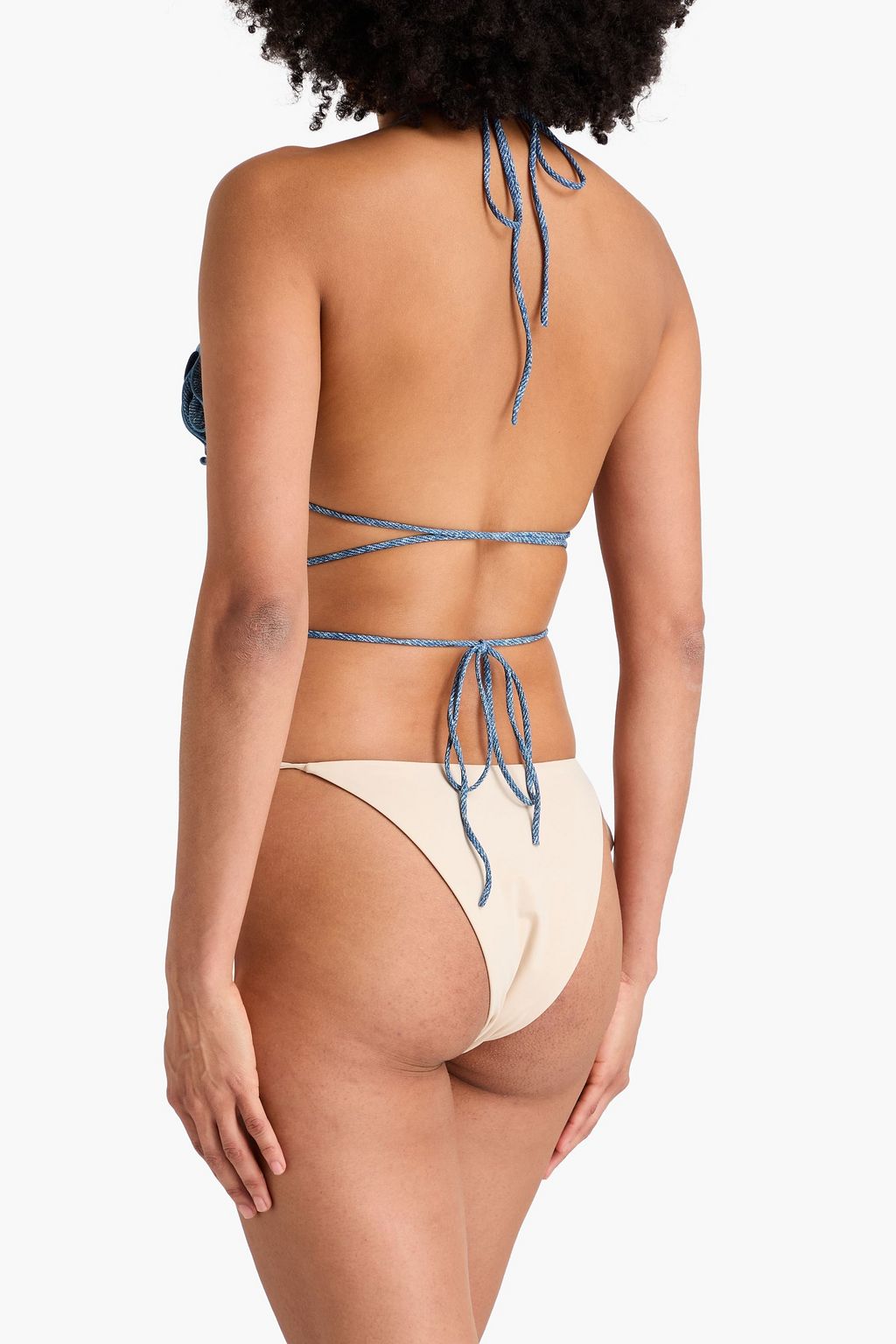 MAGDA BUTRYM توب بيكيني مثلث الشكل مُزيّن بزخارف الأزهار وبطبعات