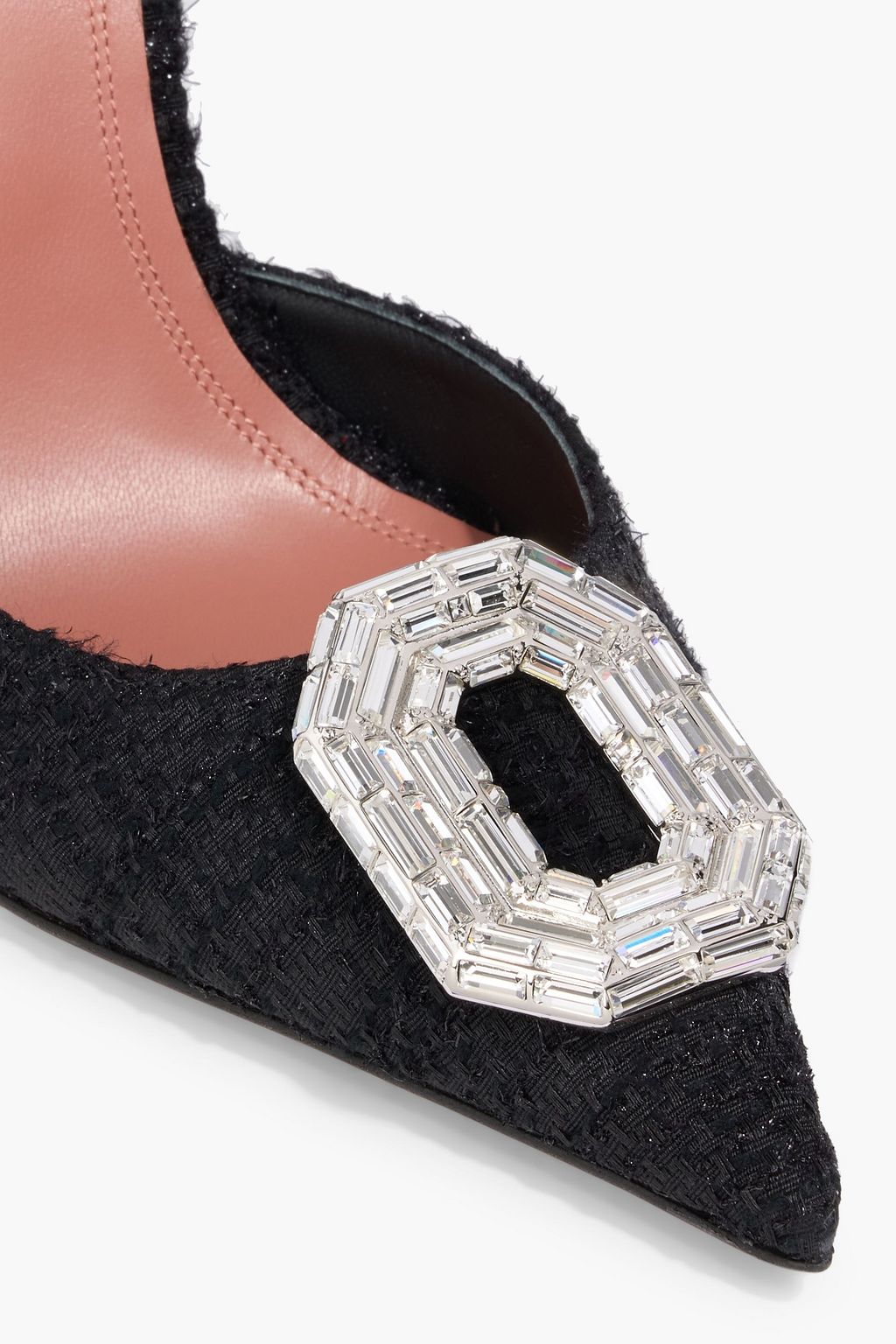 AMINA MUADDI Camelia crystal-embellished tweed slingback pumps
