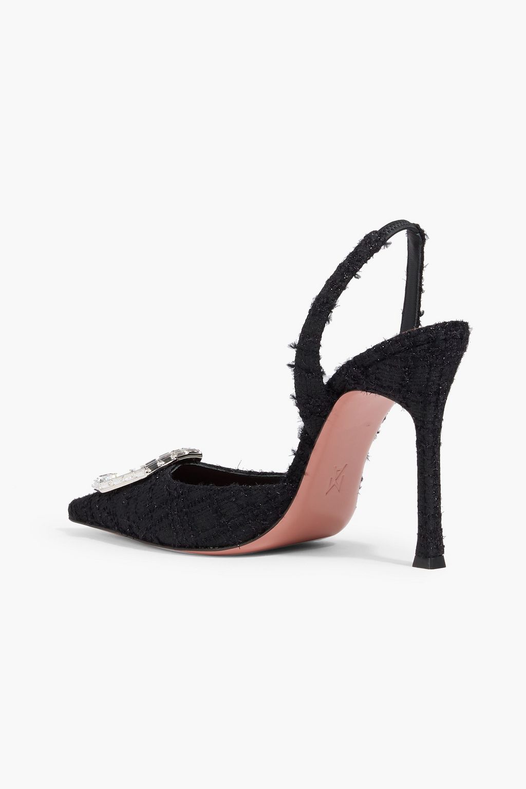 AMINA MUADDI Camelia crystal-embellished tweed slingback pumps