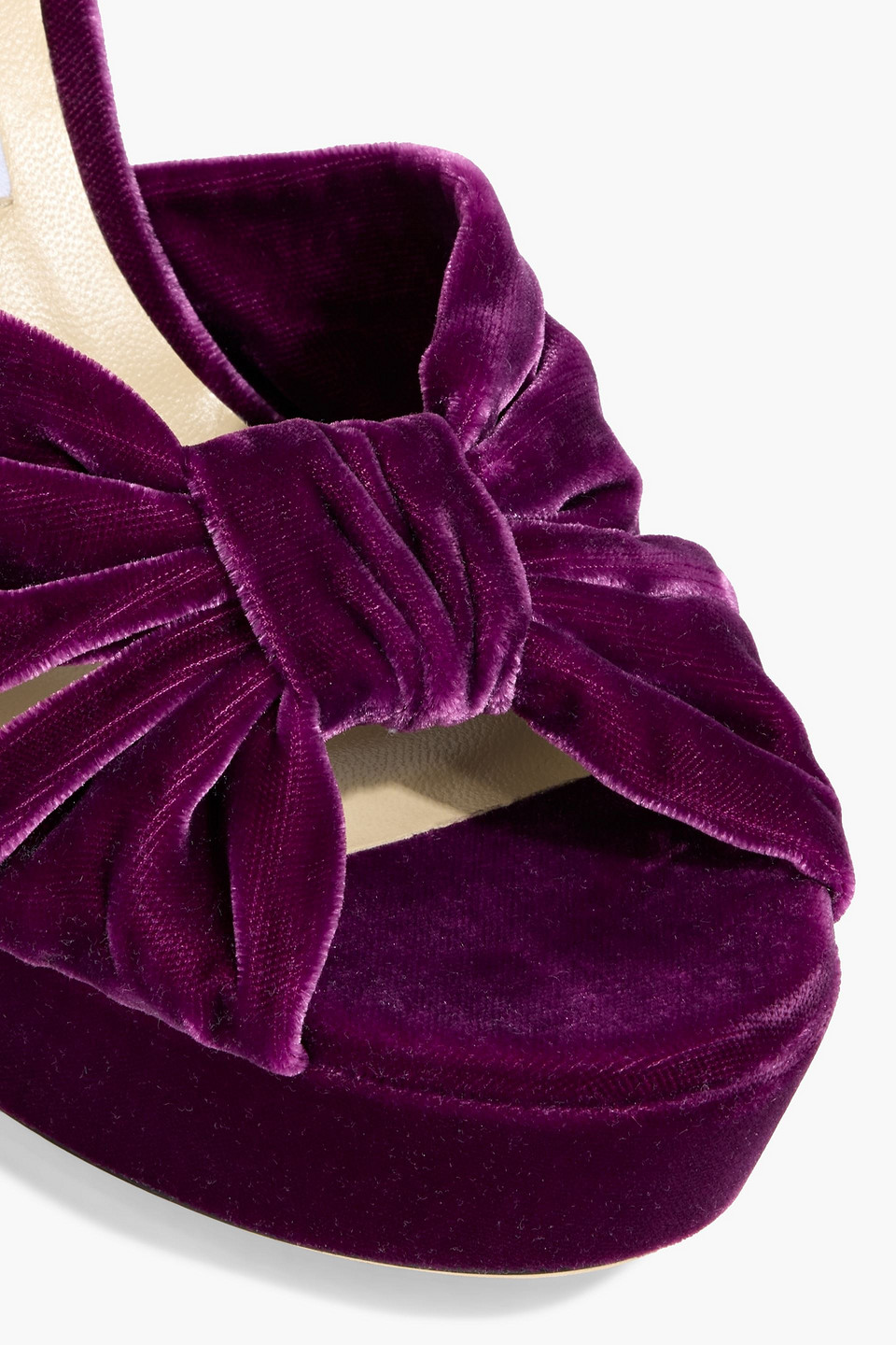 Jimmy Choo Heloise 120 Velvet Platform Sandals In Purple