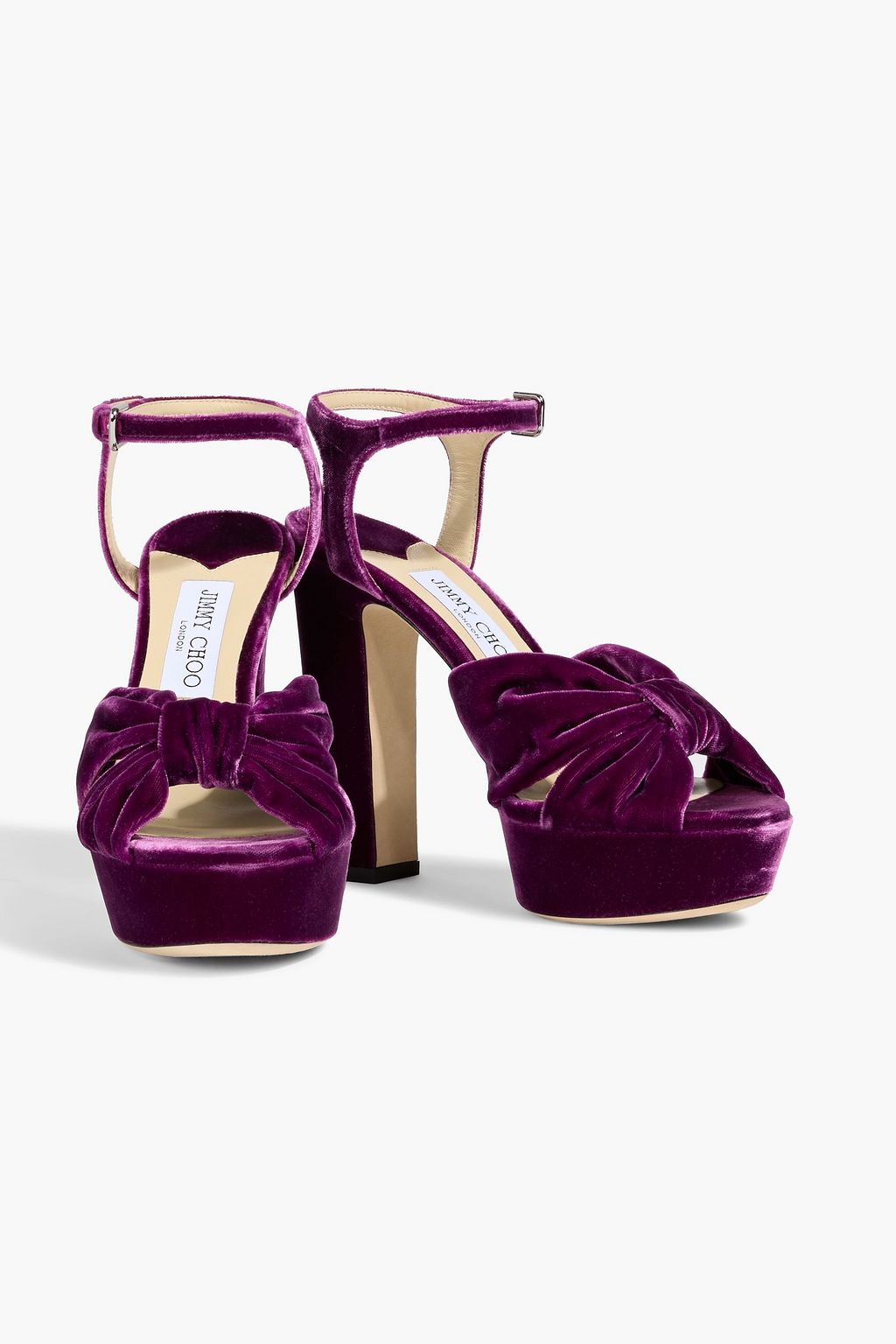 JIMMY CHOO Heloise 120 velvet platform sandals