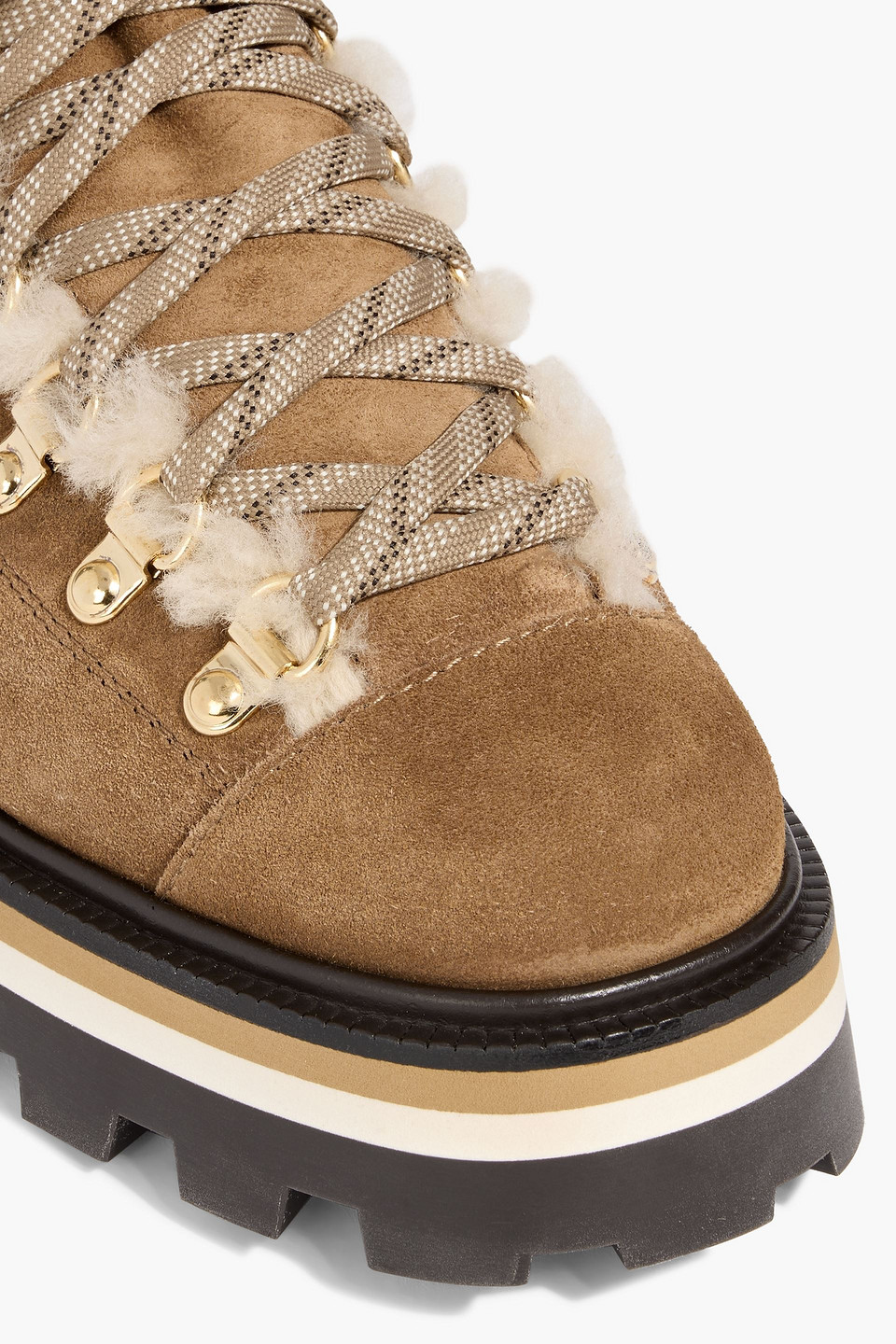 Jimmy Choo Chike Shearling Hiking Boots In Animal Print