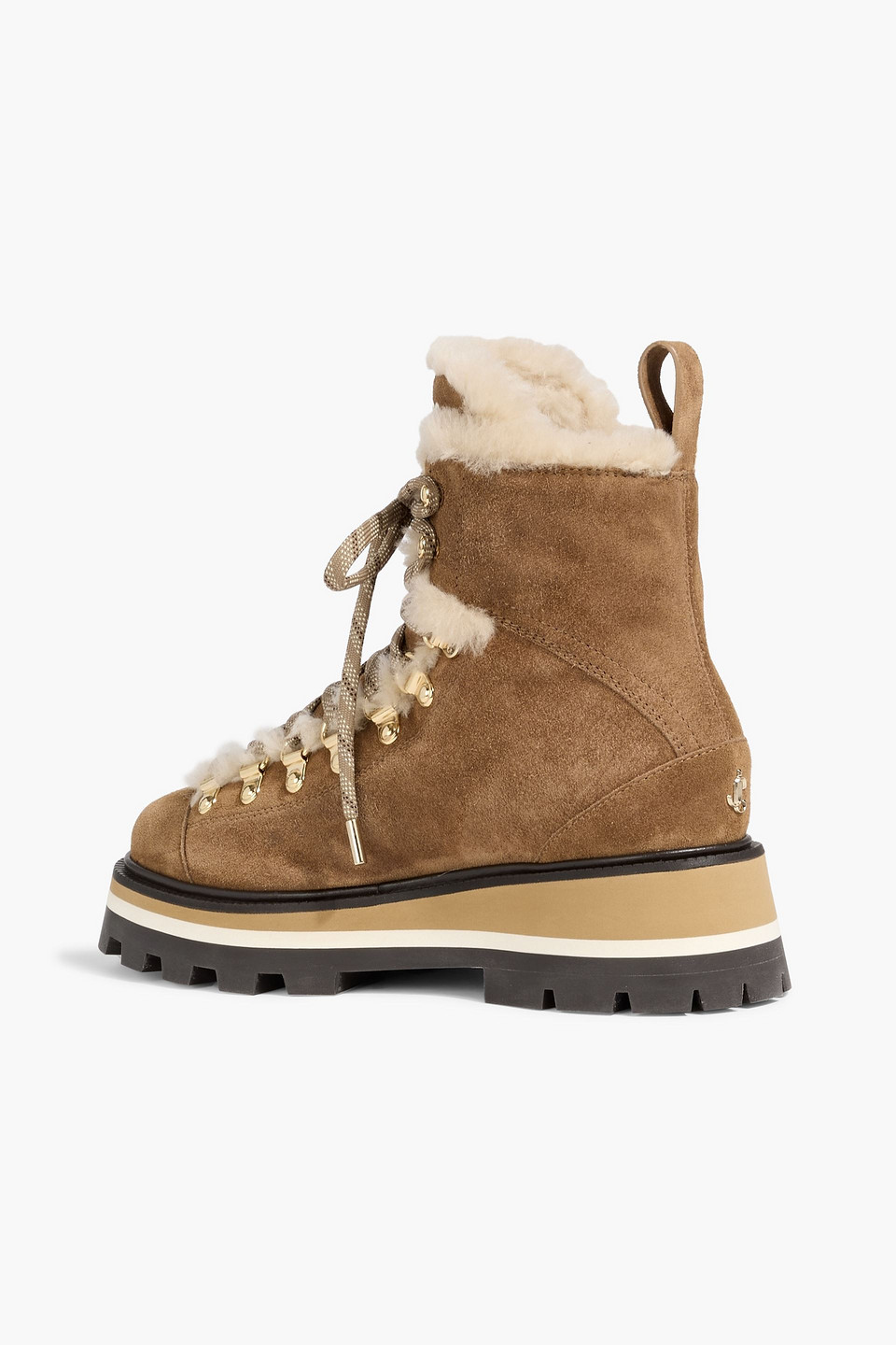 Jimmy Choo Chike Shearling Hiking Boots In Animal Print