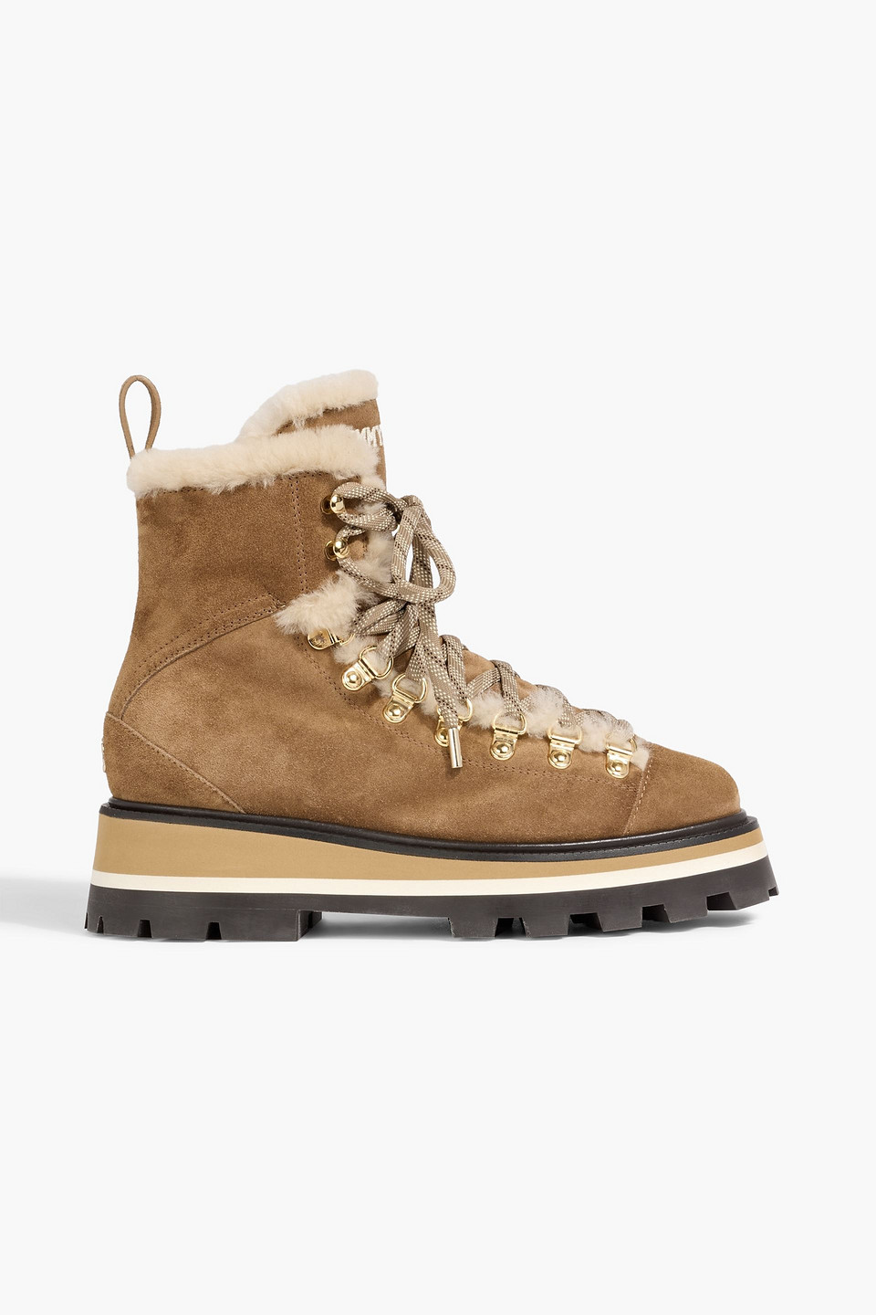 Jimmy Choo Chike Shearling Hiking Boots In Animal Print