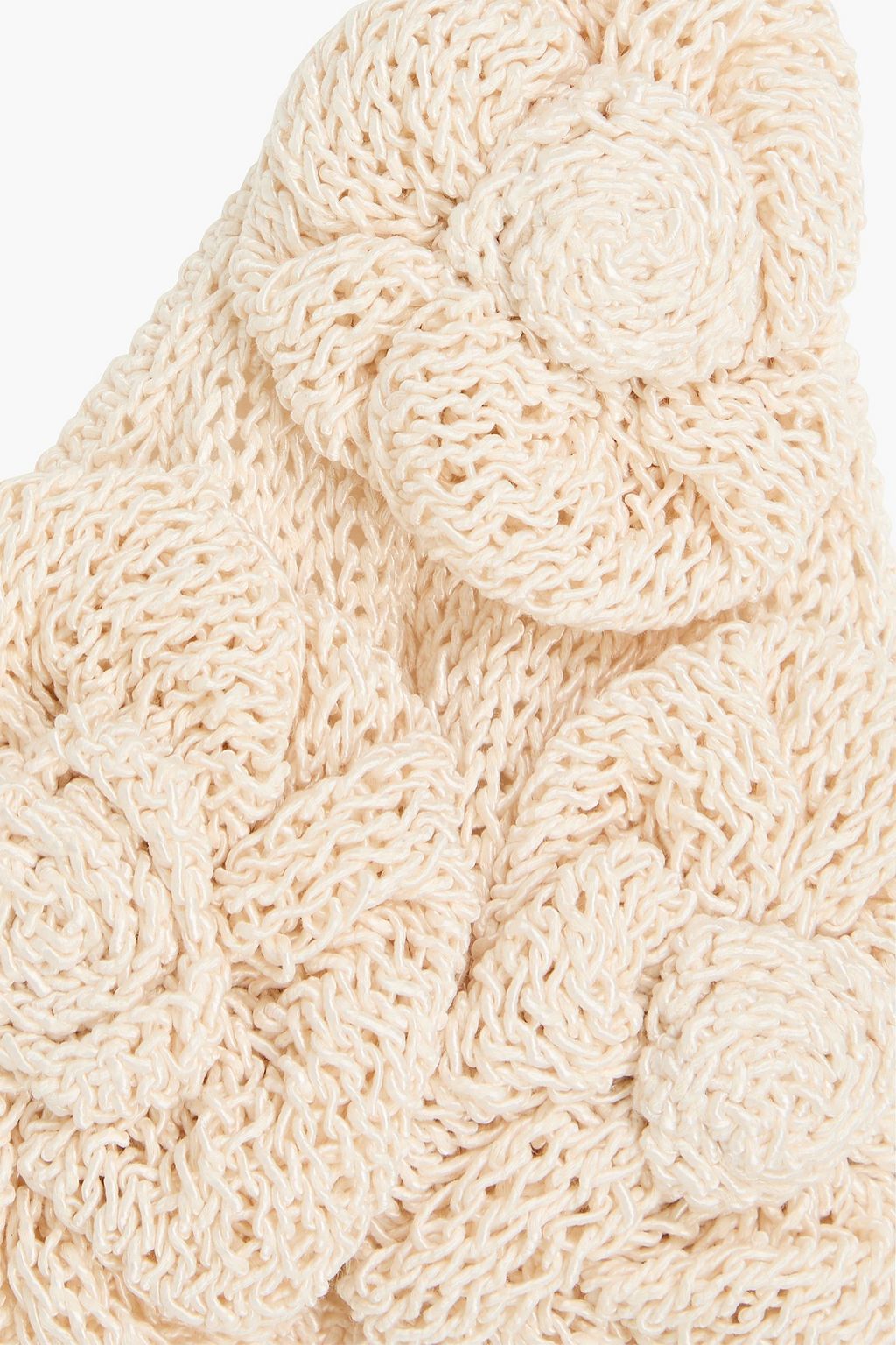 MAGDA BUTRYM توب بيكيني مثلث الشكل من الكروشيه مُزيّن بزخارف الأزهار