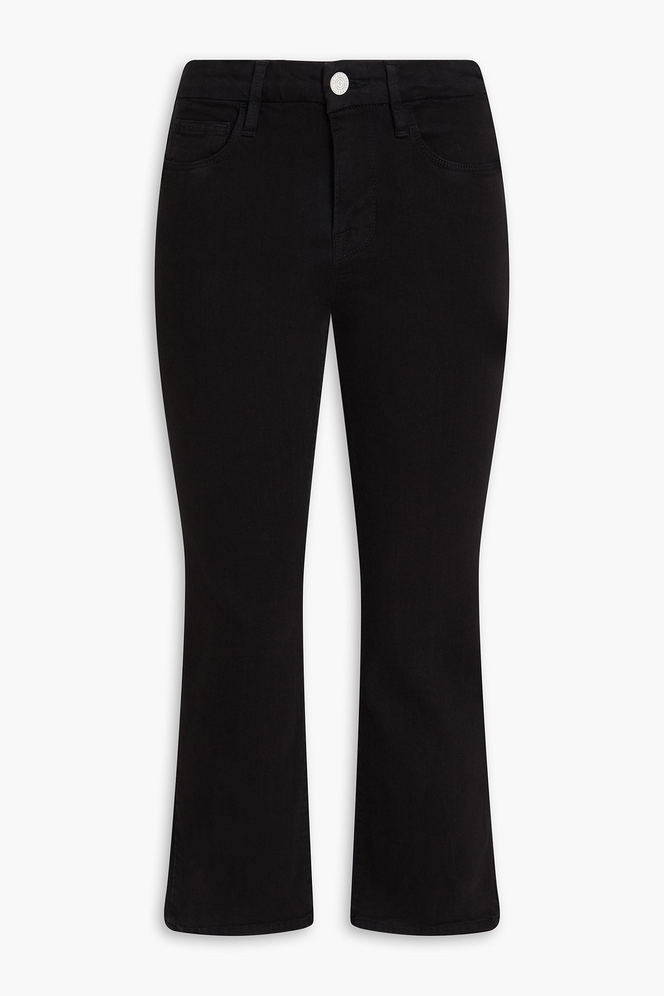 Frame Le Crop Mini Boot High-rise Bootcut Jeans In Black