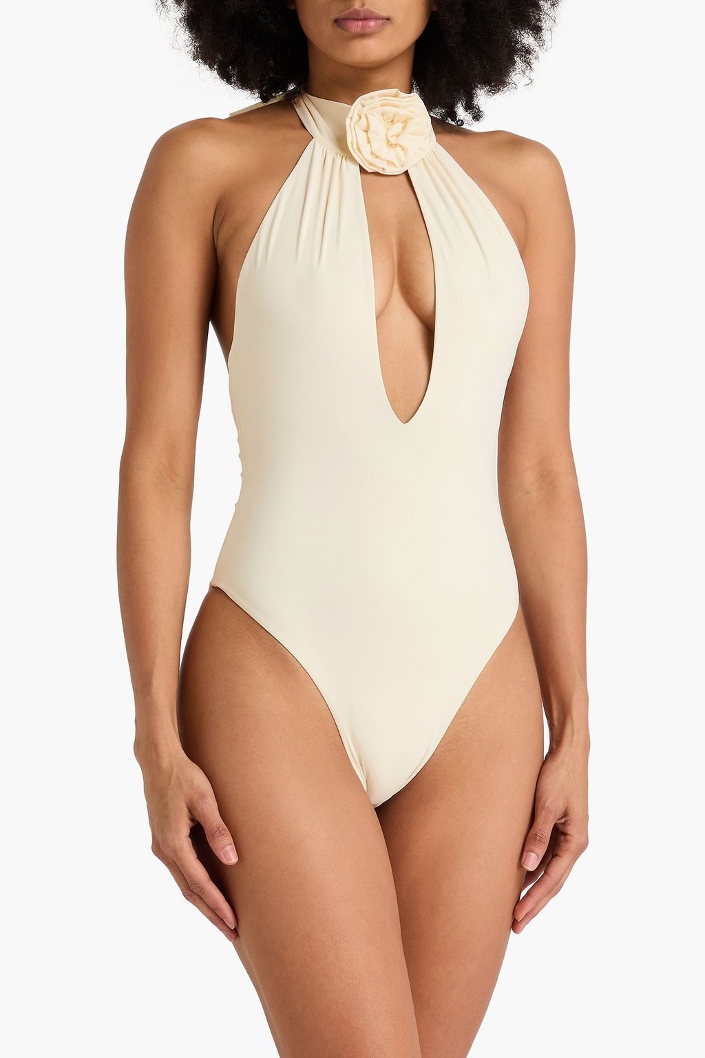 MAGDA BUTRYM لباس سباحة مُزيّن بزخارف الأزهار وبفتحات