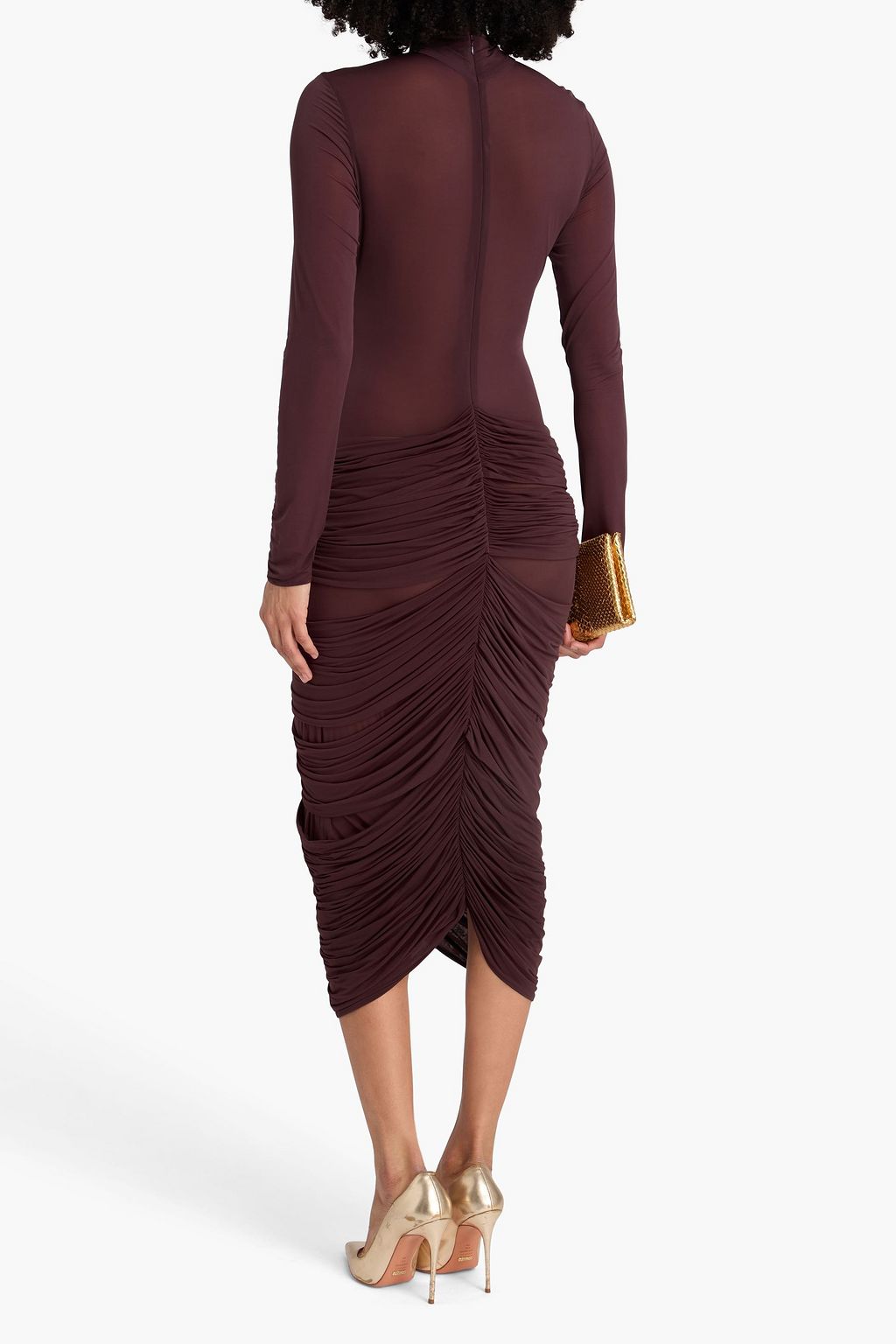 MAGDA BUTRYM Ruched cupro-blend stretch-jersey midi dress