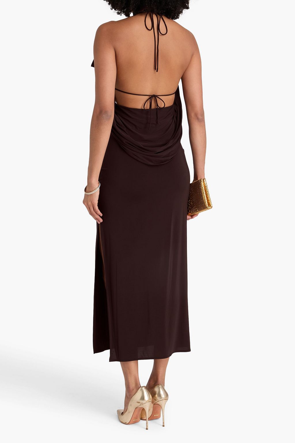 MAGDA BUTRYM Floral-appliquéd stretch-jersey midi dress