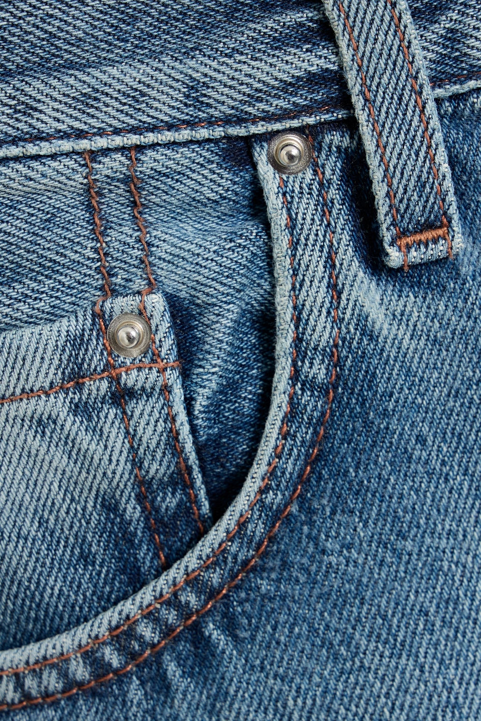 Totême Faded Five-pocket Denim Trousers With Belt Loops In Blue