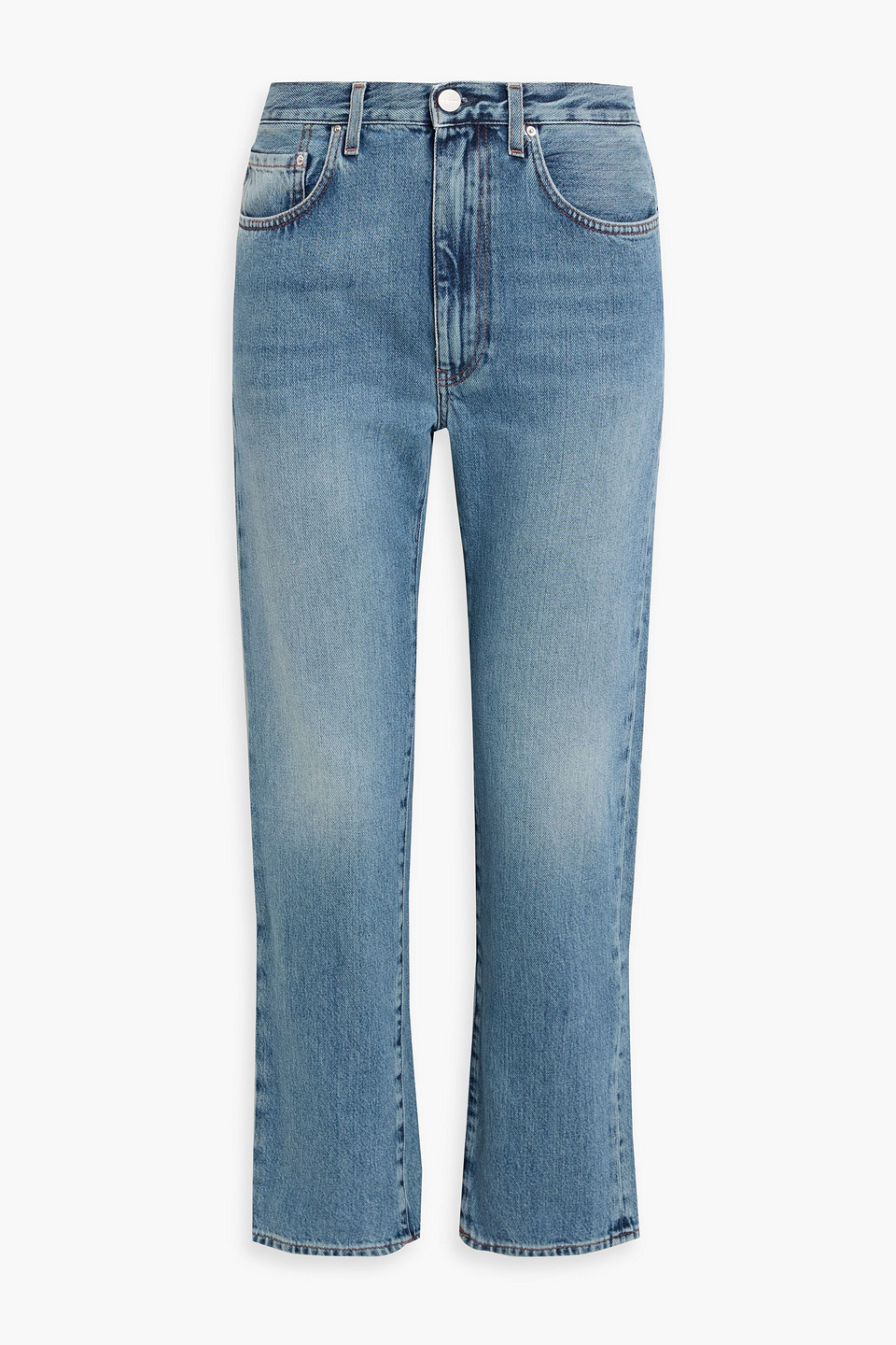 Totême Faded Five-pocket Denim Trousers With Belt Loops In Blue