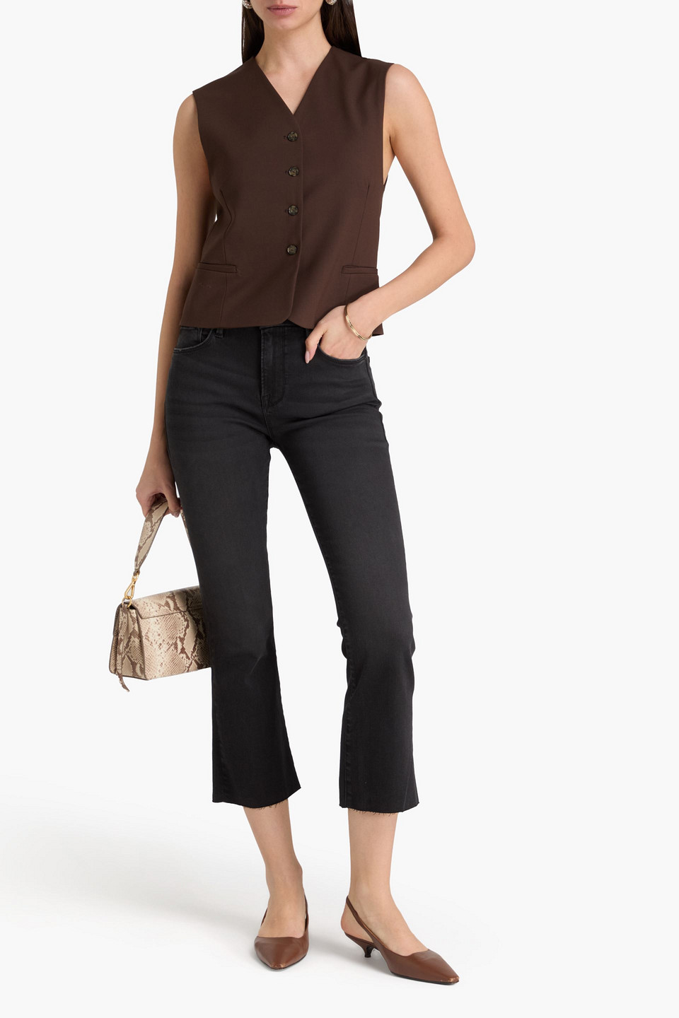 Frame - Le Crop Mini Boot High-rise Bootcut Jeans - Schwarz - 23 