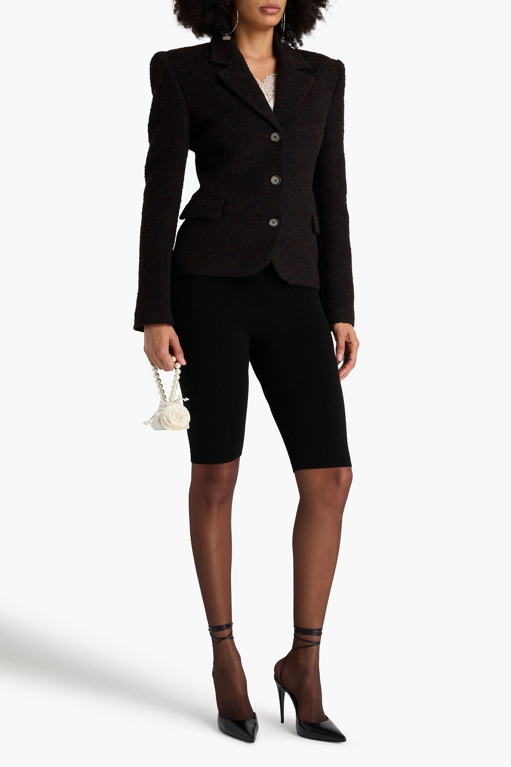 MAGDA BUTRYM بليزر من التويد بحبكة بوكليه من مزيج من الصوف