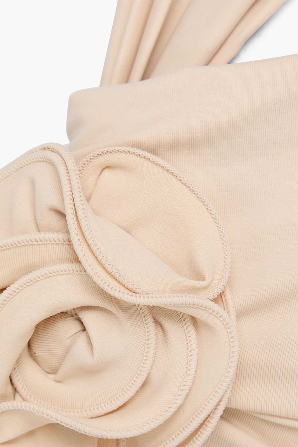 MAGDA BUTRYM One-shoulder floral-appliquéd bikini top