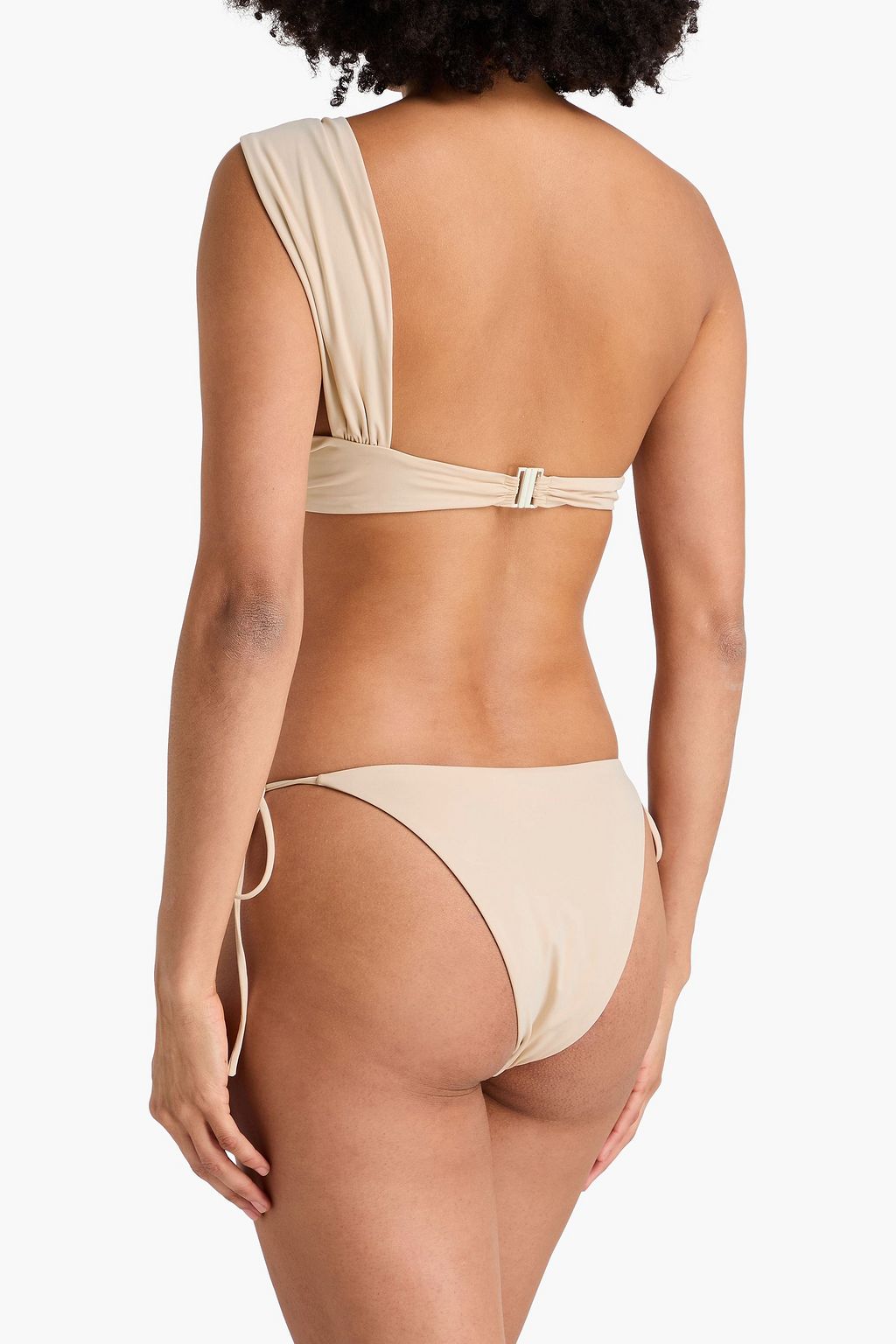 MAGDA BUTRYM One-shoulder floral-appliquéd bikini top