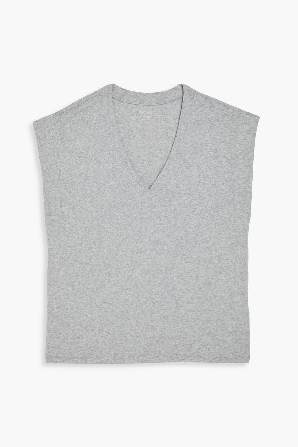 Frame Le Mid Rise Cotton-jersey T-shirt In Gray